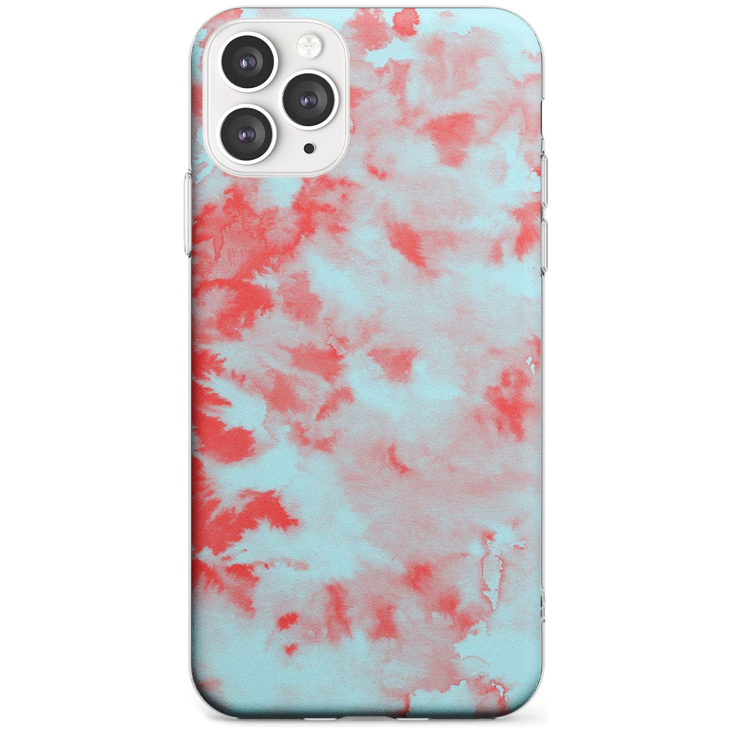 Red & Blue Acid Wash Tie-Dye Pattern Slim TPU Phone Case for iPhone 11 Pro Max