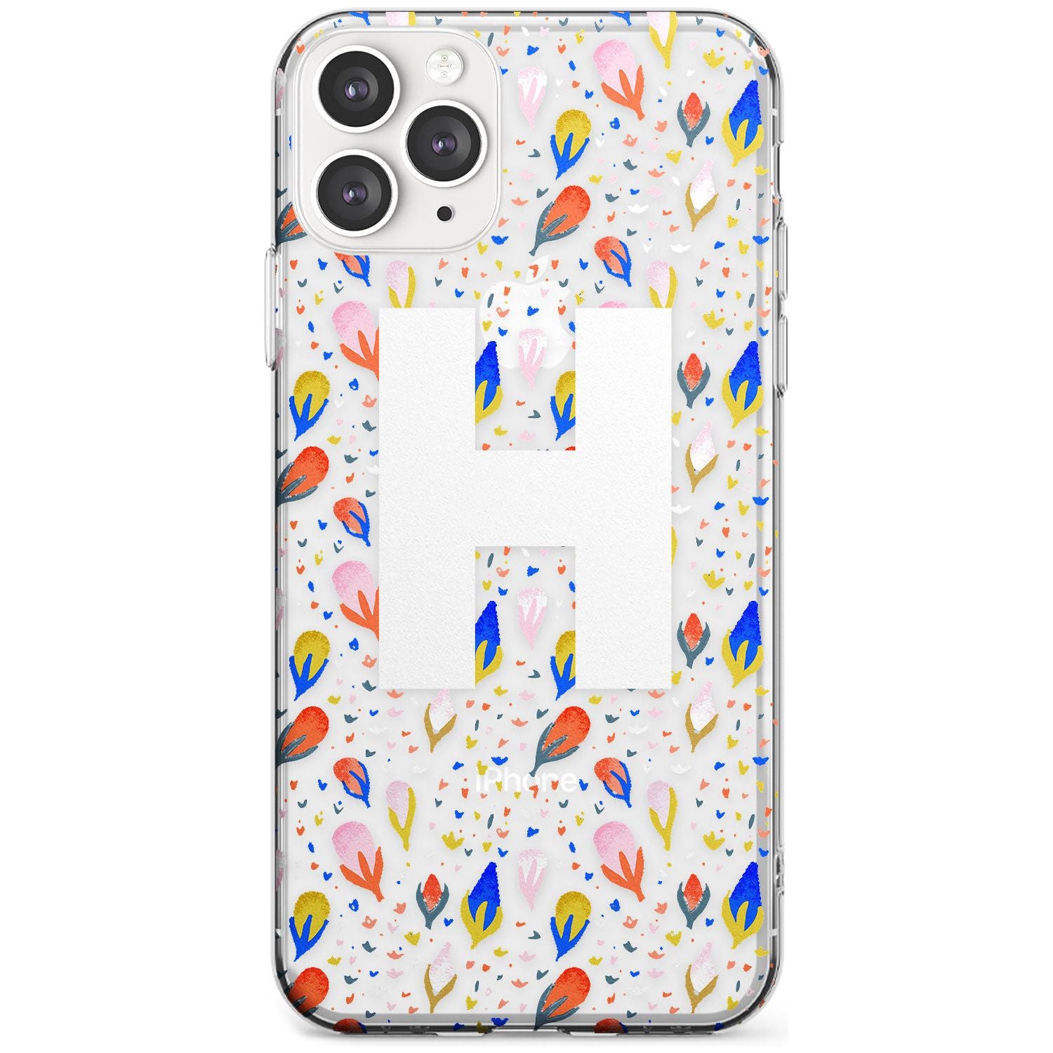 White Monogram Floral iPhone Case Slim Case Custom Phone Case - Case Warehouse