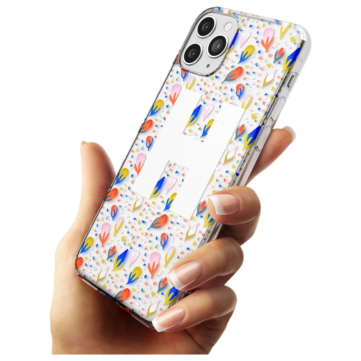 White Monogram Floral iPhone Case Custom Phone Case - Case Warehouse