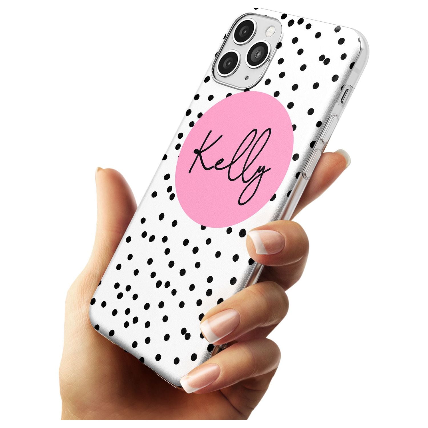 Pink Circle & Dots iPhone Case Custom Phone Case - Case Warehouse