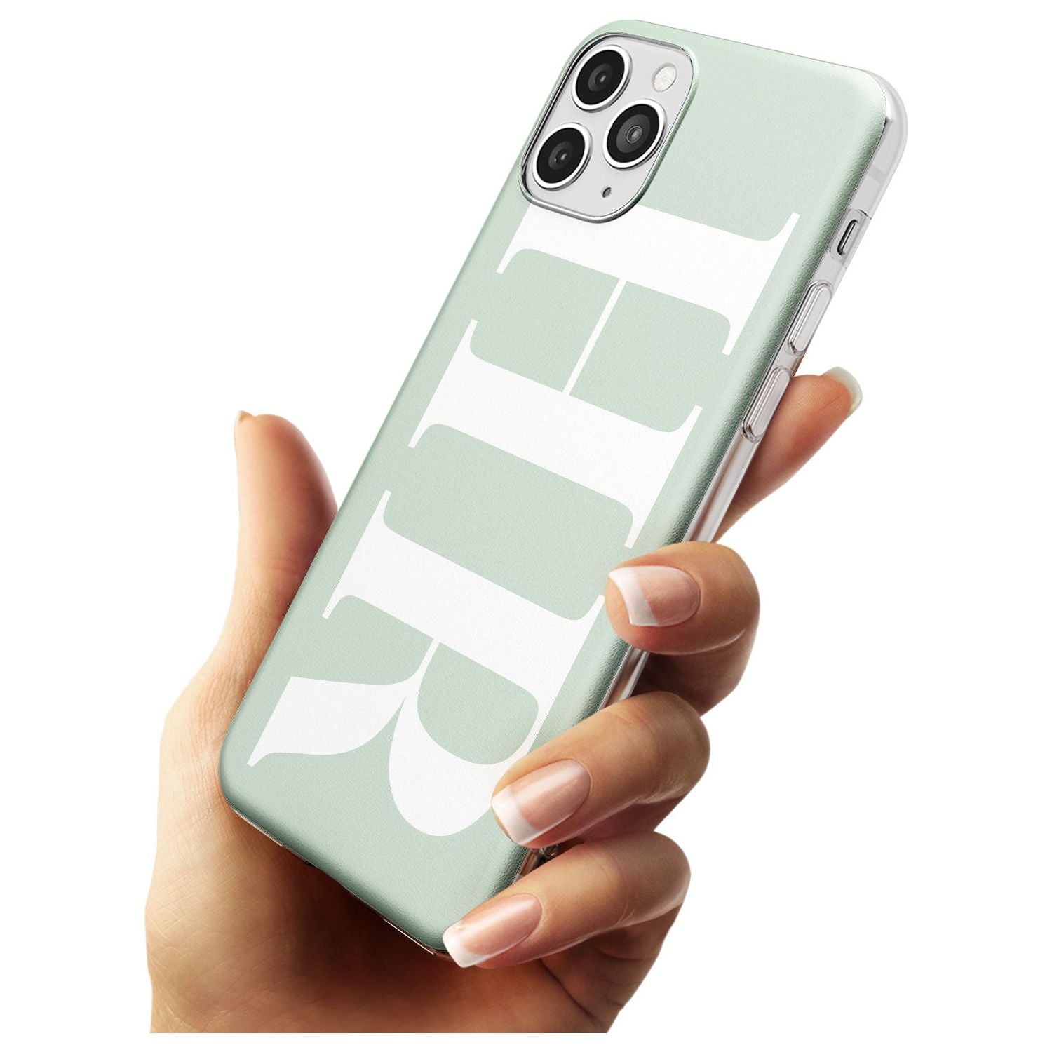 White & Seafoam Green Personalised iPhone Case Custom Phone Case - Case Warehouse