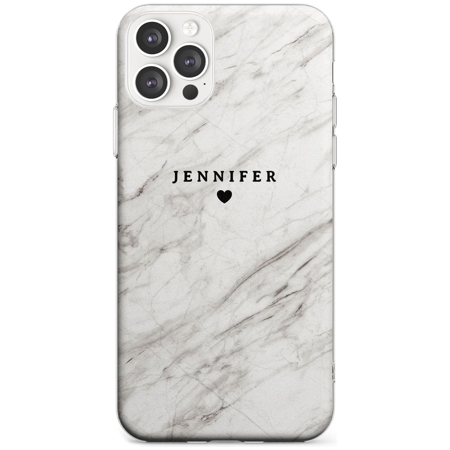 Personalised Light Grey & White Marble Black Impact Phone Case for iPhone 11 Pro Max