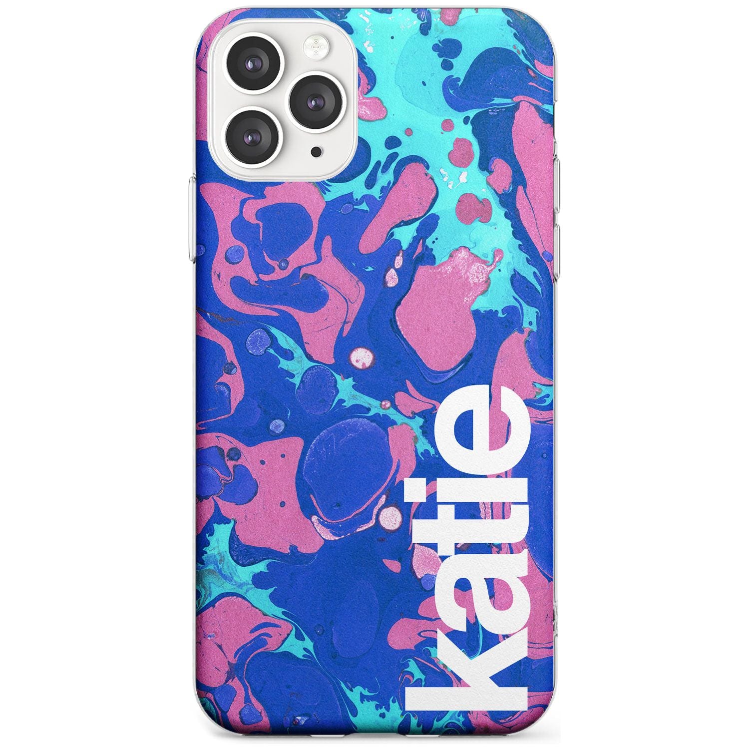 Navy, Turquoise + Purple - Marbled iPhone Case Slim Case Custom Phone Case - Case Warehouse