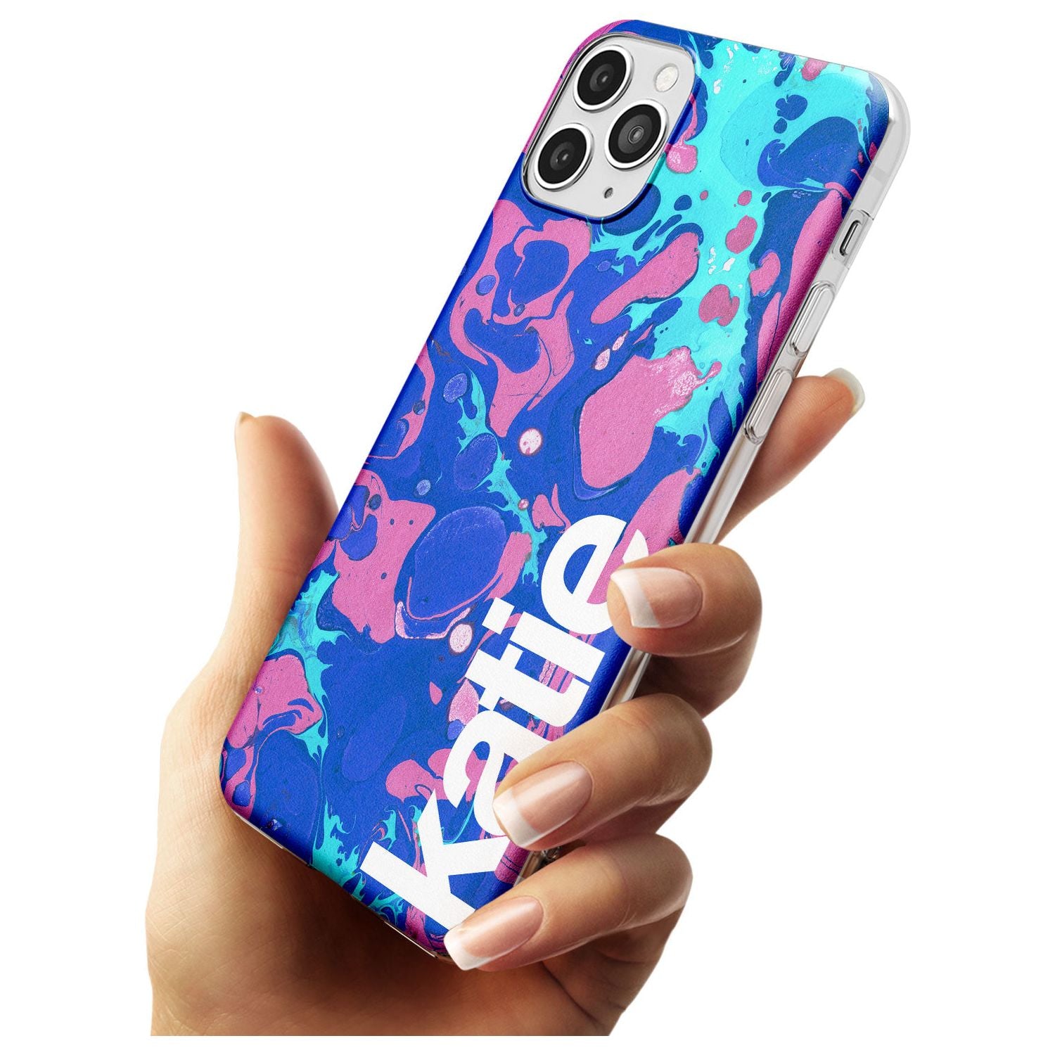 Navy, Turquoise + Purple - Marbled iPhone Case Custom Phone Case - Case Warehouse