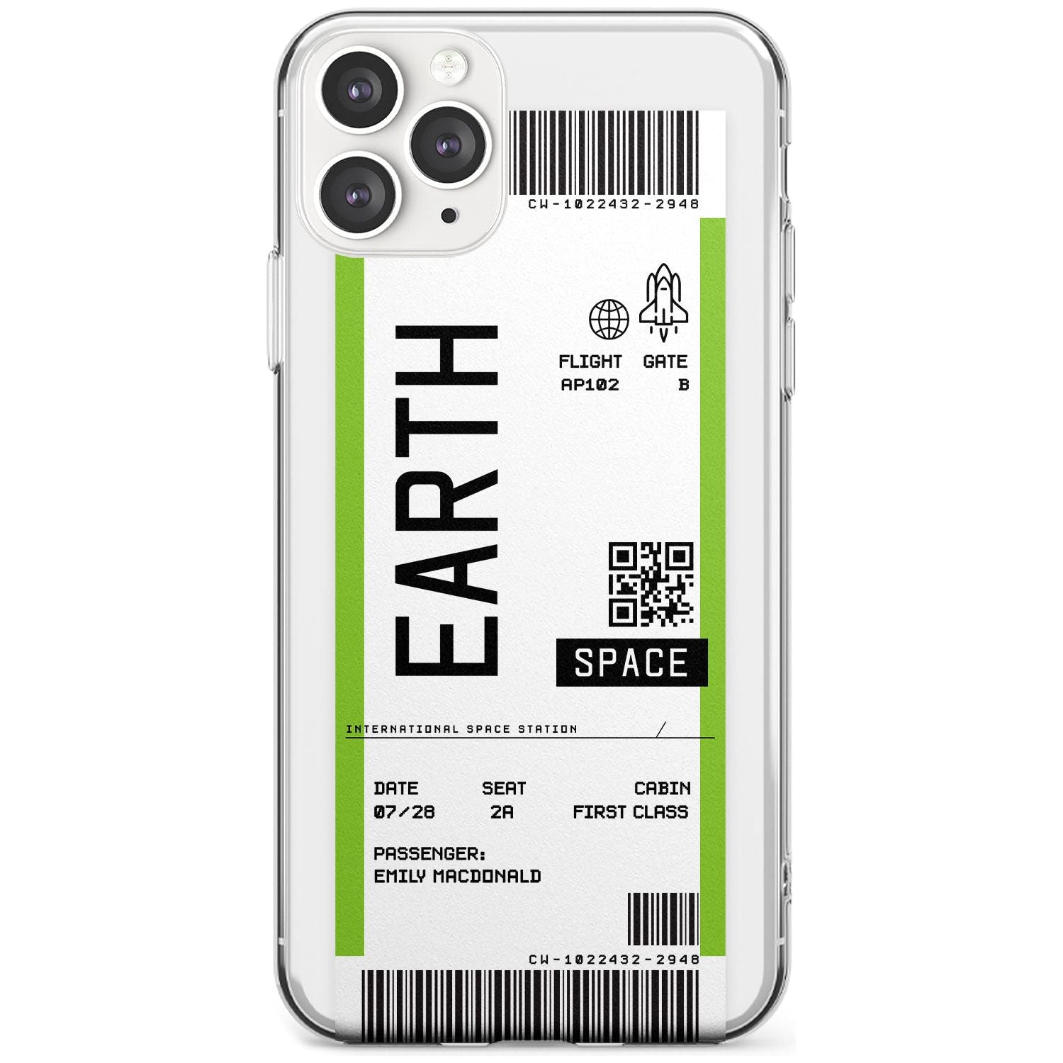 Earth Custom Space Travel Ticket iPhone Case Slim Case Custom Phone Case - Case Warehouse