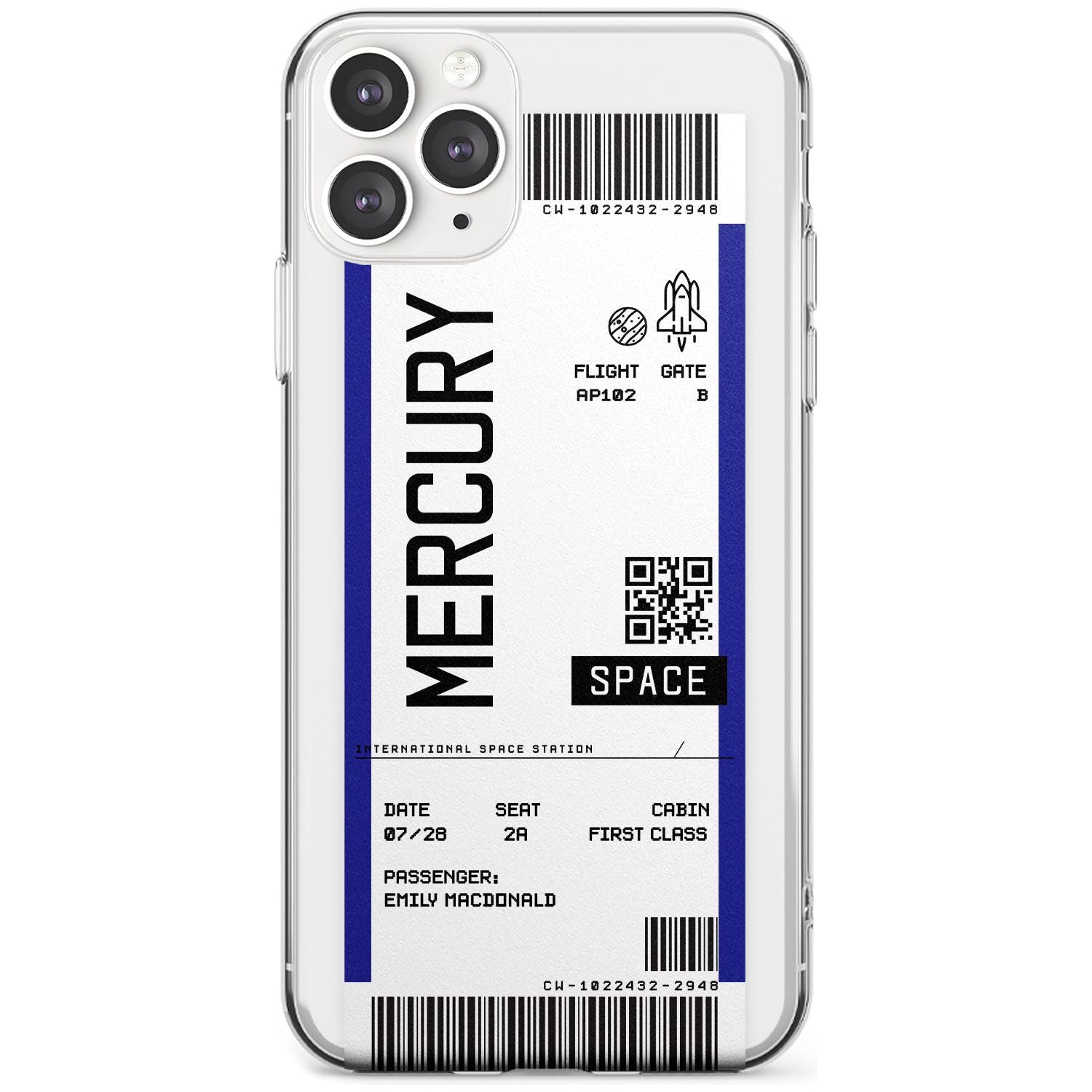 Mercury Custom Space Travel Ticket iPhone Case Slim Case Custom Phone Case - Case Warehouse