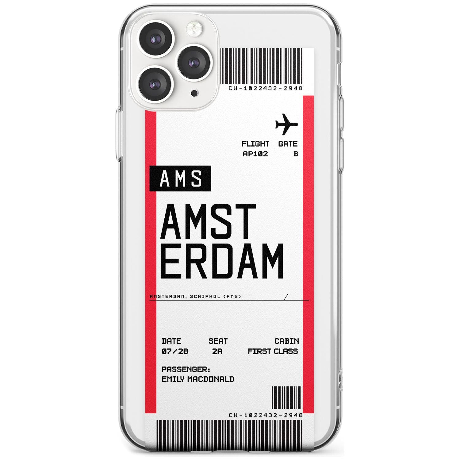 Amsterdam Boarding Pass iPhone Case Slim Case Custom Phone Case - Case Warehouse