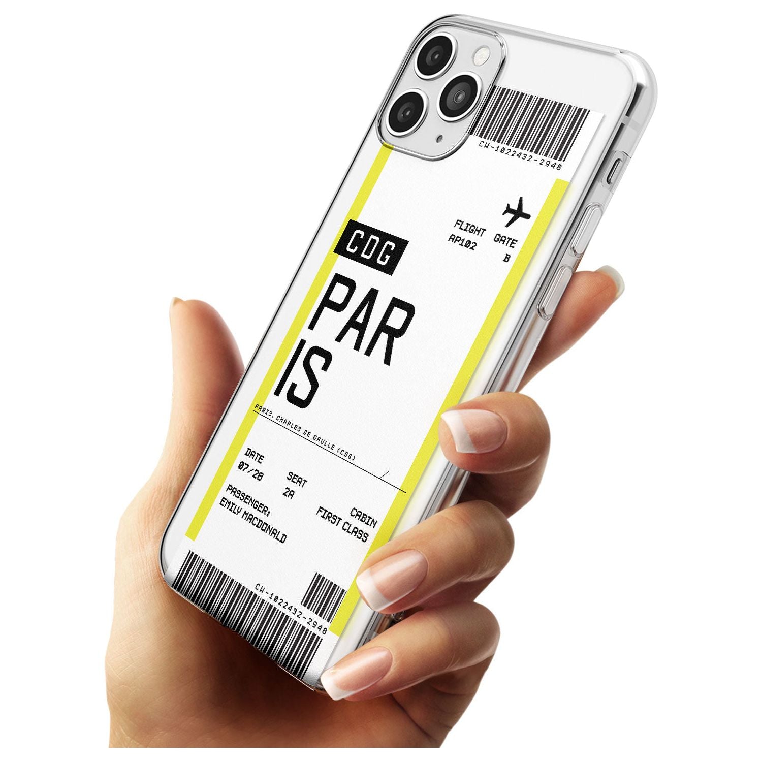 Paris Boarding Pass iPhone Case Custom Phone Case - Case Warehouse