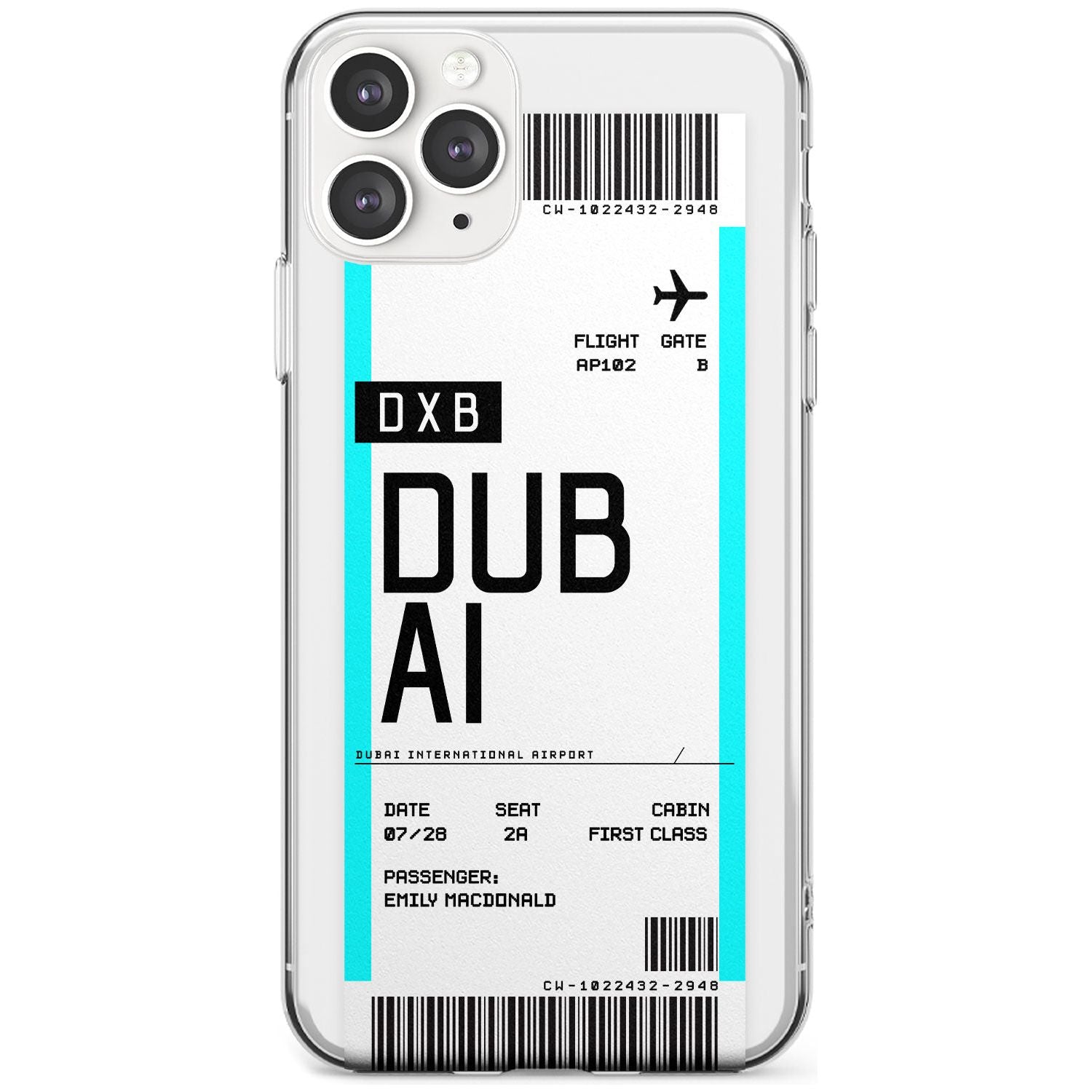 Dubai Boarding Pass iPhone Case Slim Case Custom Phone Case - Case Warehouse