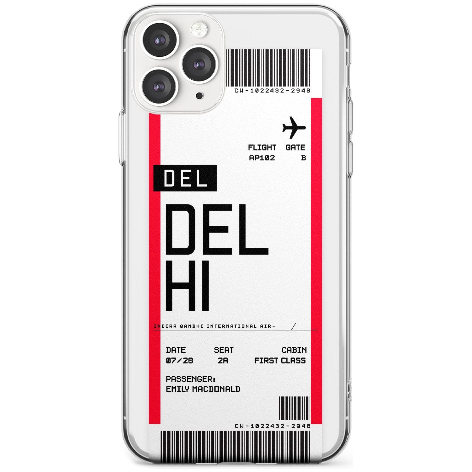 Delhi Boarding Pass iPhone Case Slim Case Custom Phone Case - Case Warehouse