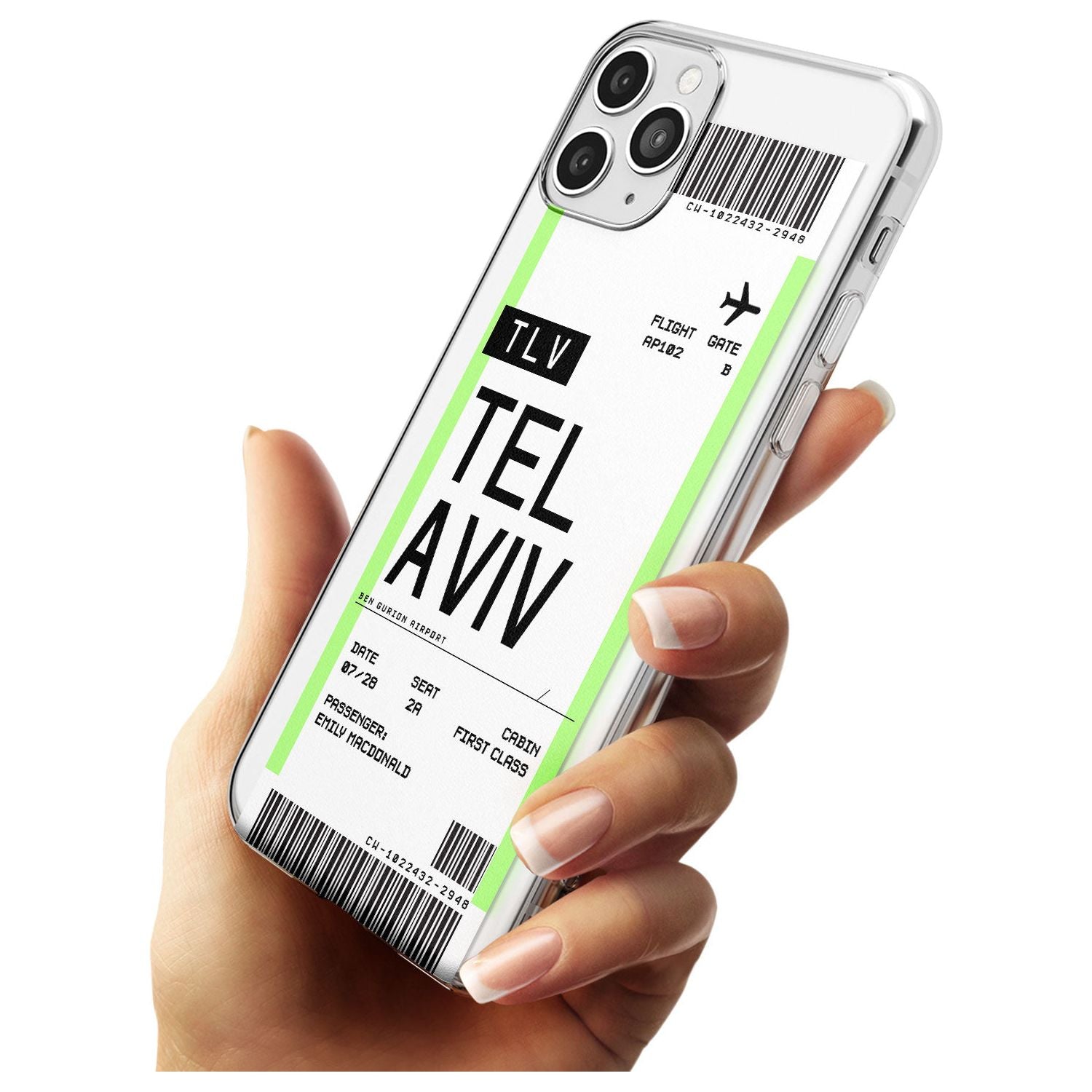 Tel Aviv Boarding Pass iPhone Case Custom Phone Case - Case Warehouse
