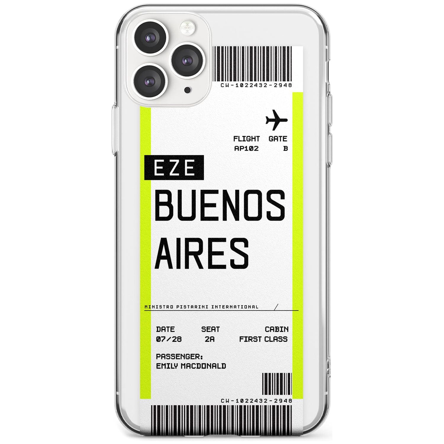 Buenos Aires Boarding Pass iPhone Case Slim Case Custom Phone Case - Case Warehouse