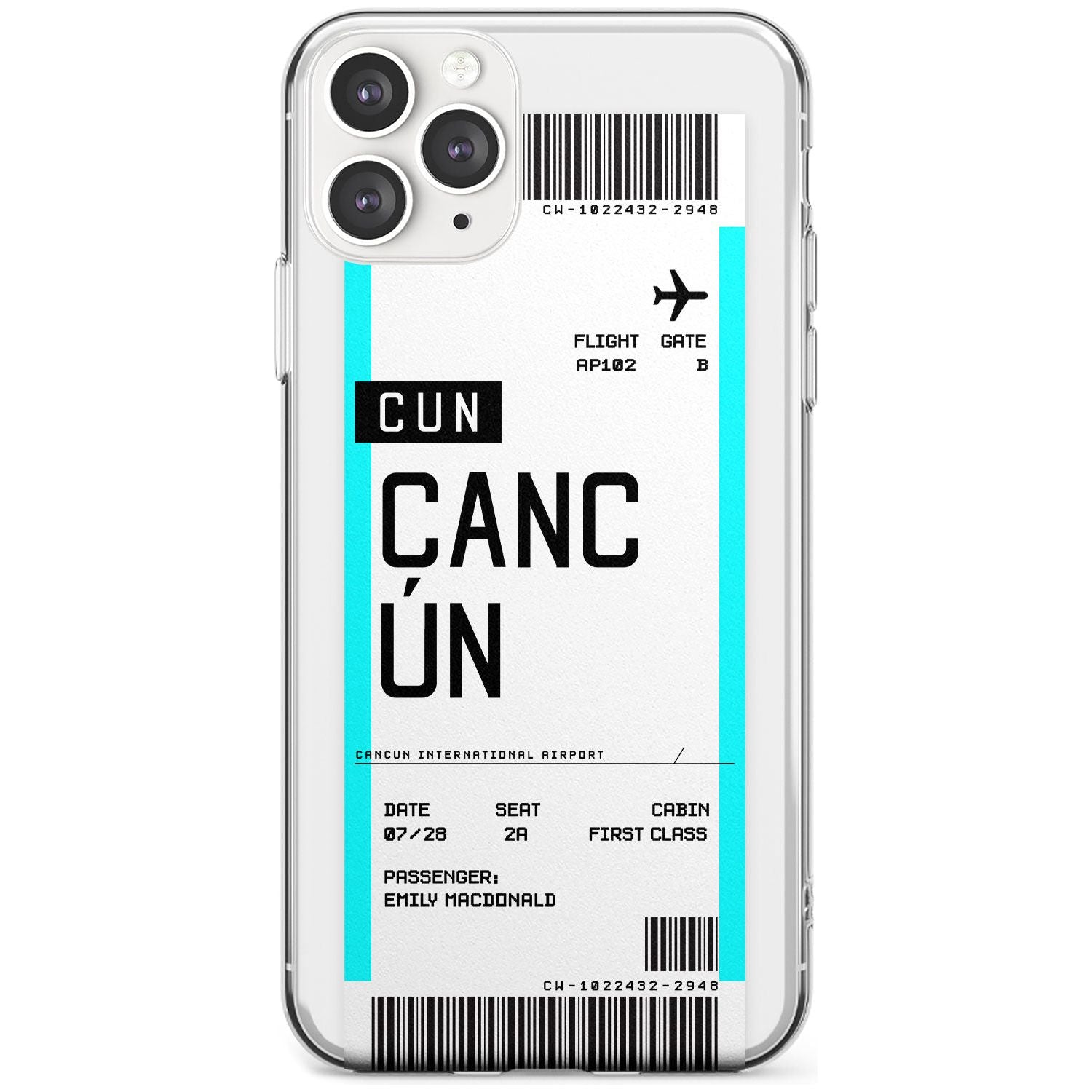 Cancún Boarding Pass iPhone Case Slim Case Custom Phone Case - Case Warehouse
