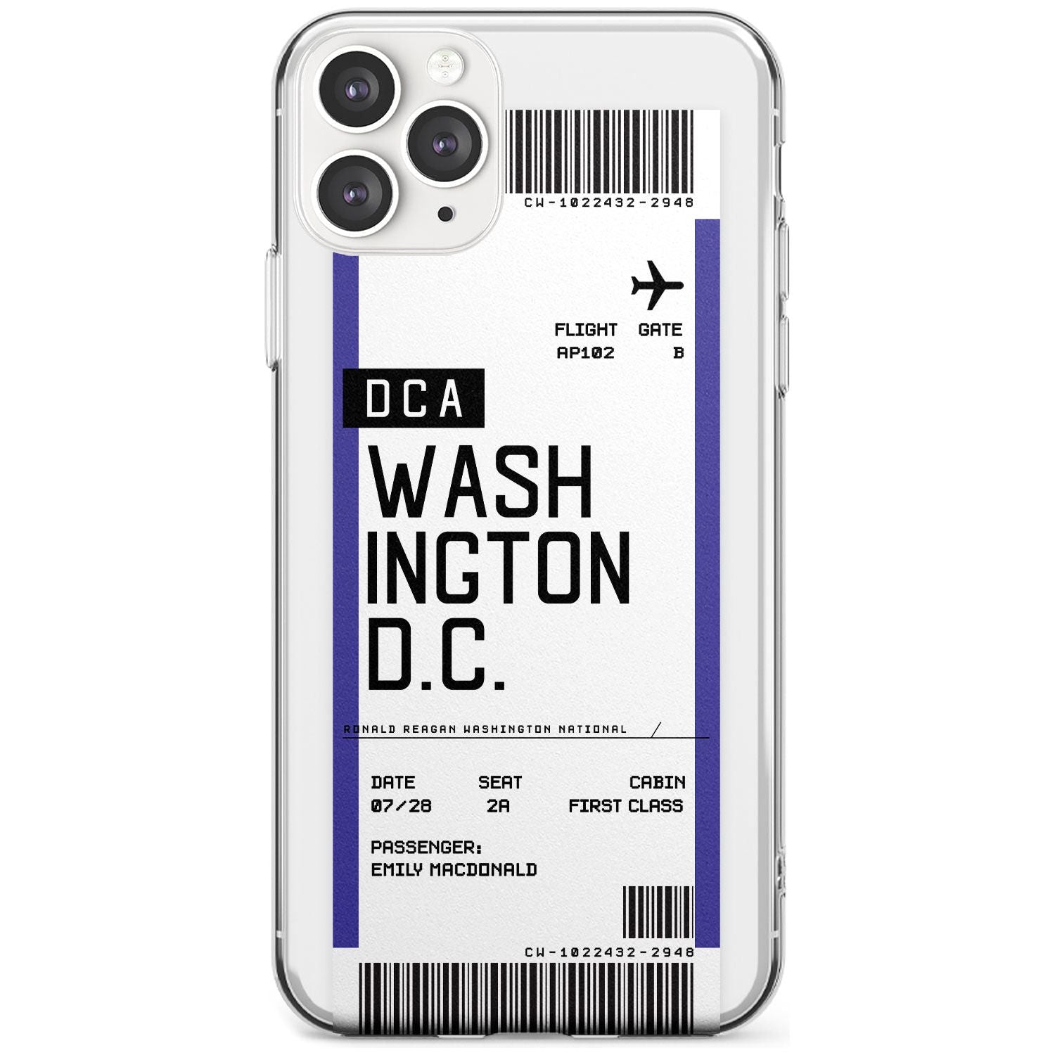 Washington D.C. Boarding Pass iPhone Case Slim Case Custom Phone Case - Case Warehouse