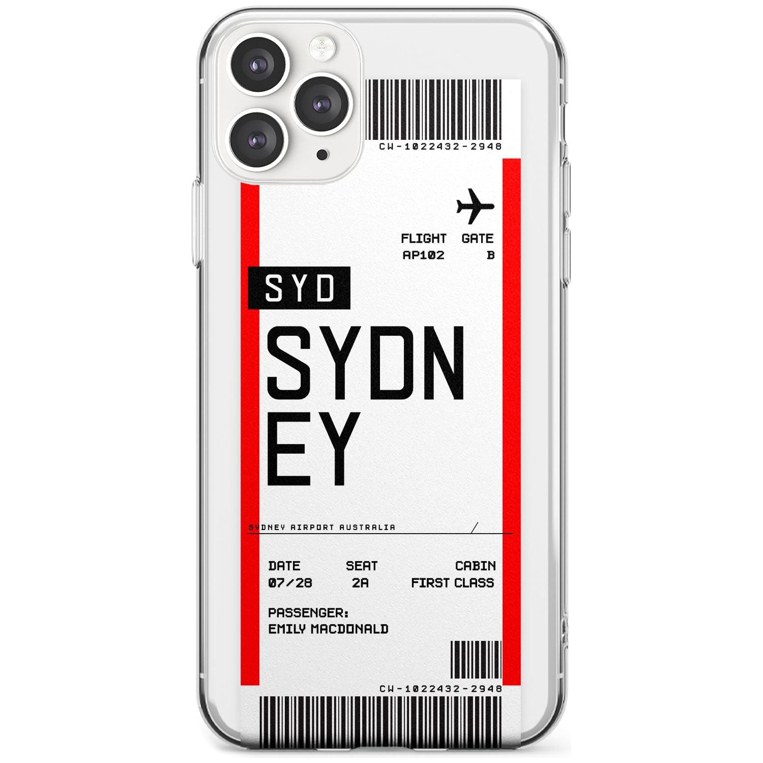 Sydney Boarding Pass iPhone Case Slim Case Custom Phone Case - Case Warehouse