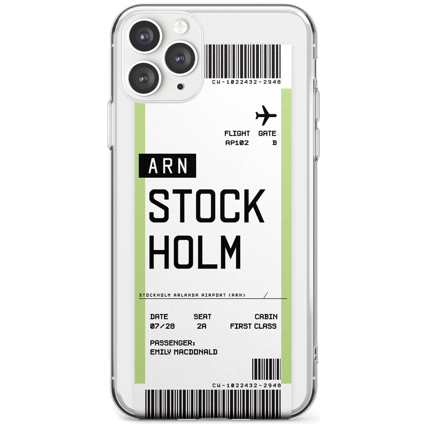 Stockholm Boarding Pass iPhone Case Slim Case Custom Phone Case - Case Warehouse