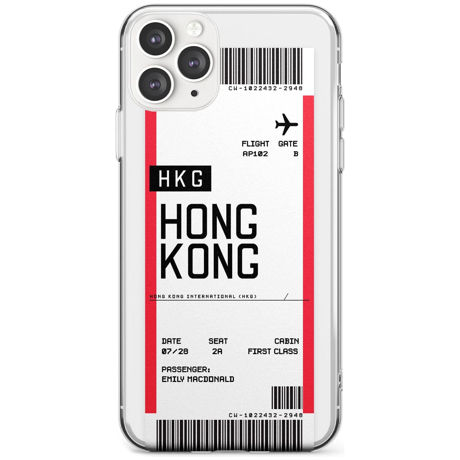 Hong Kong Boarding Pass iPhone Case Slim Case Custom Phone Case - Case Warehouse