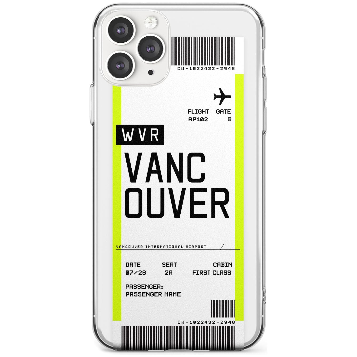 Vancouver Boarding Pass iPhone Case Slim Case Custom Phone Case - Case Warehouse