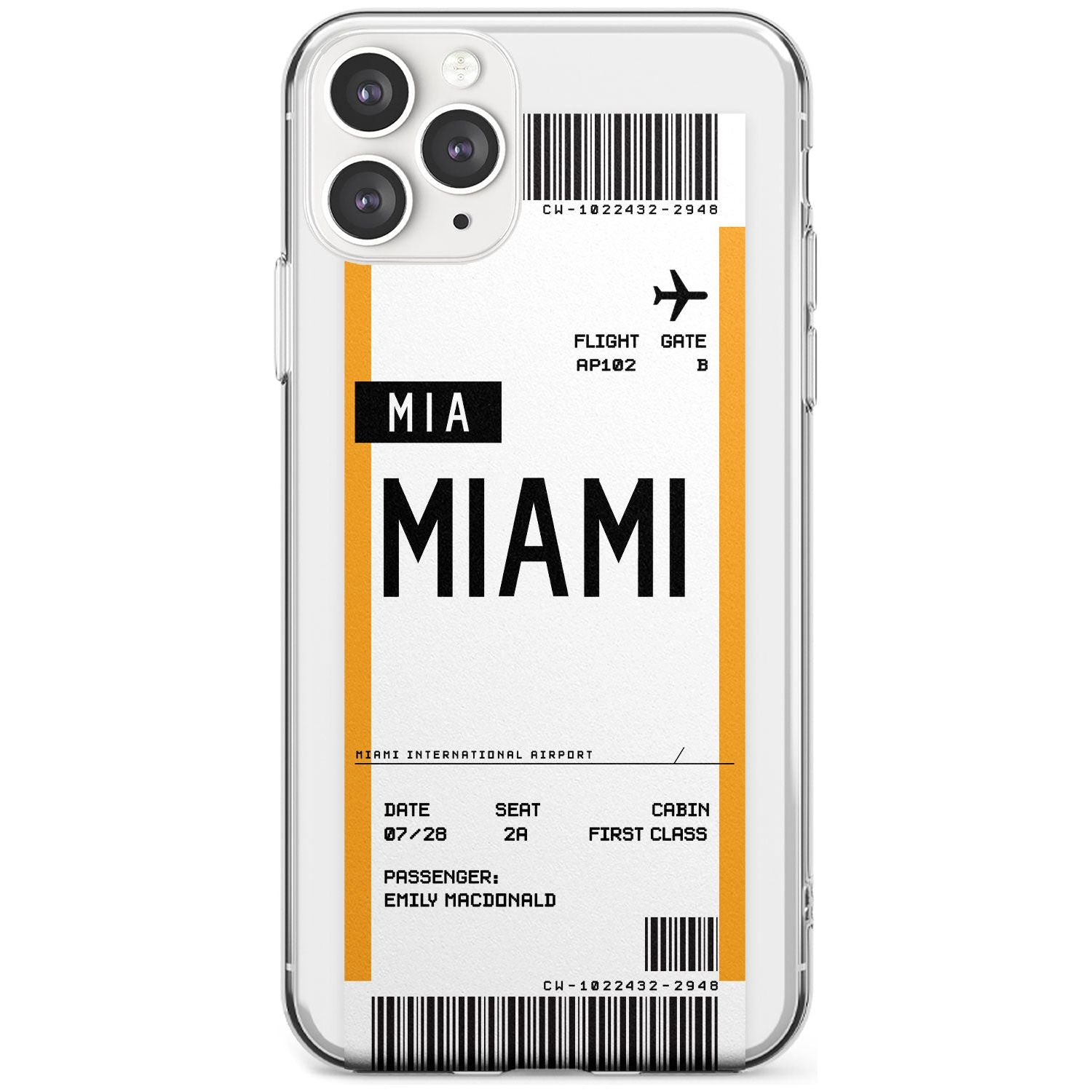 Miami Boarding Pass iPhone Case Slim Case Custom Phone Case - Case Warehouse