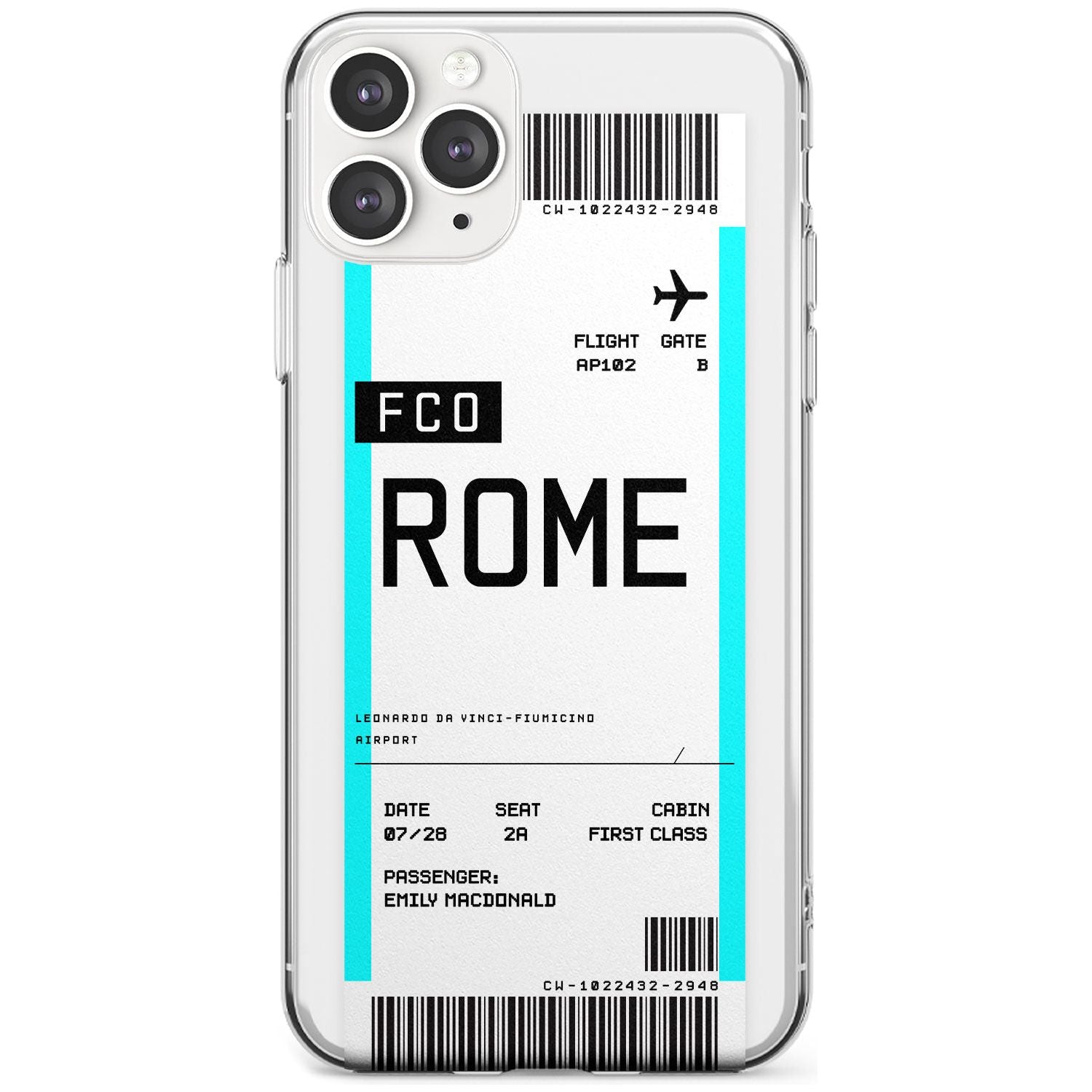 Rome Boarding Pass iPhone Case Slim Case Custom Phone Case - Case Warehouse