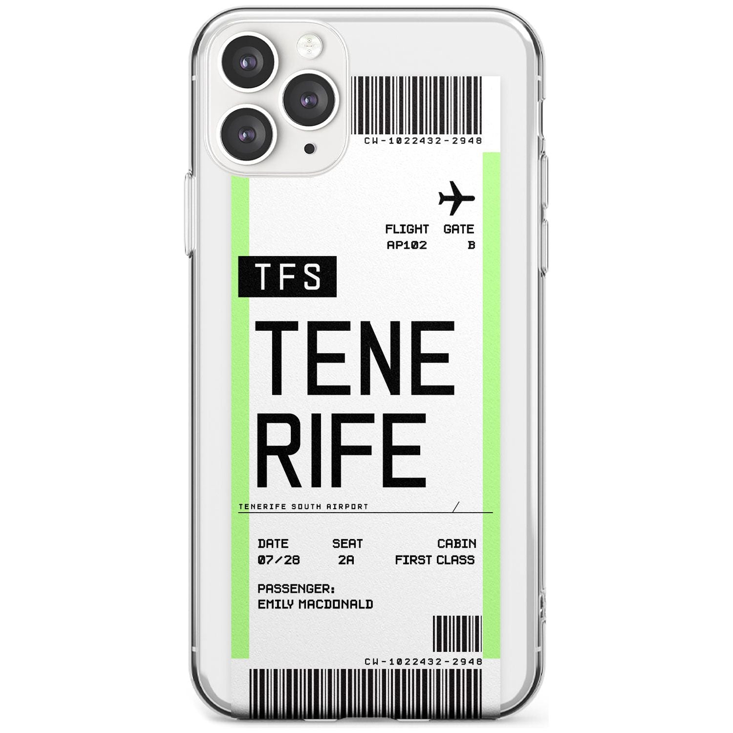Tenerife Boarding Pass iPhone Case Slim Case Custom Phone Case - Case Warehouse