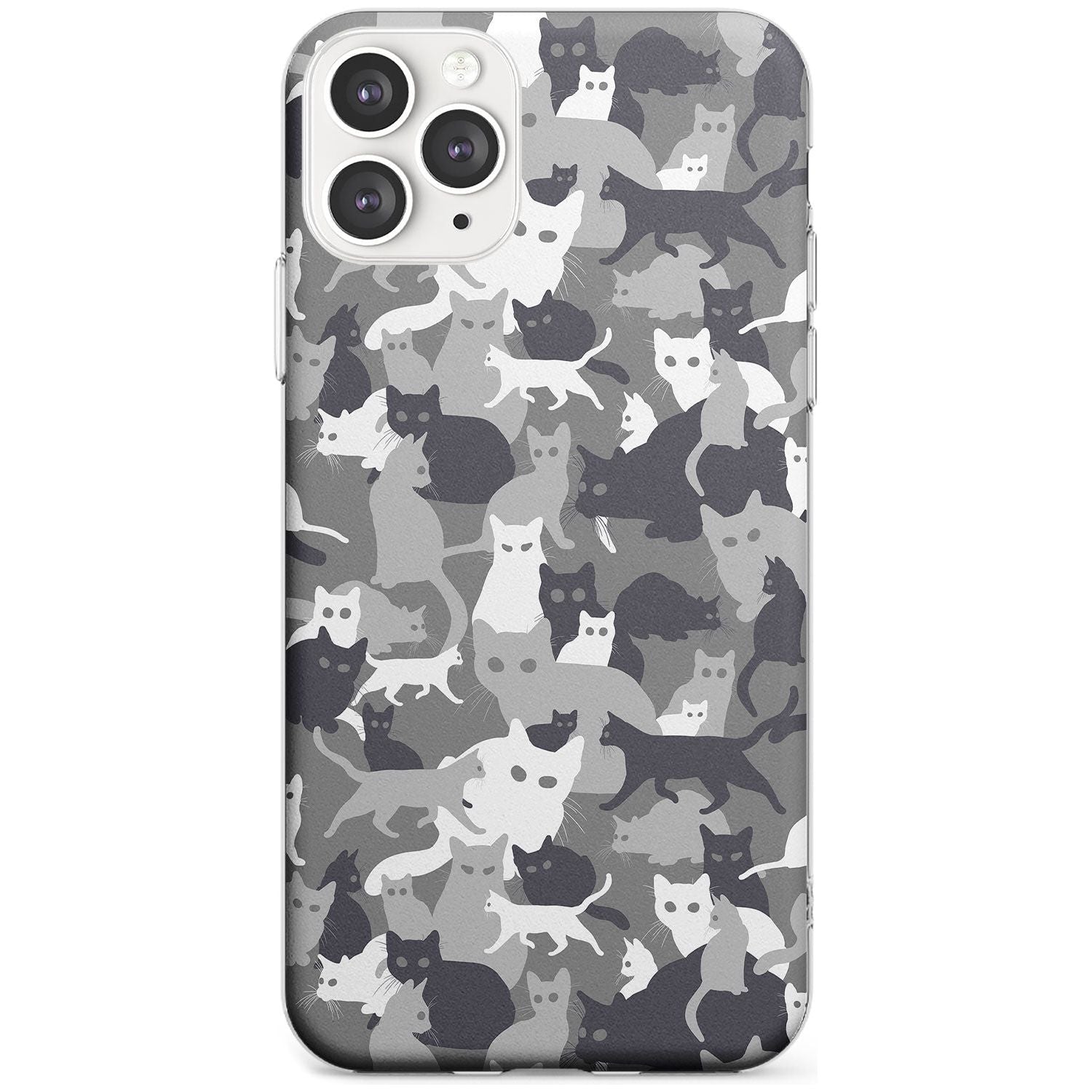 Dark Grey Cat Camouflage Pattern iPhone Case Slim Case Phone Case - Case Warehouse