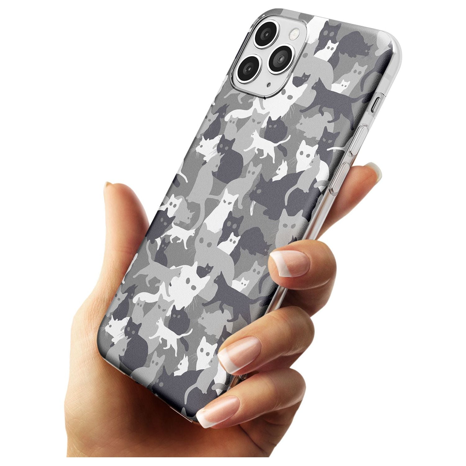 Dark Grey Cat Camouflage Pattern iPhone Case Phone Case - Case Warehouse
