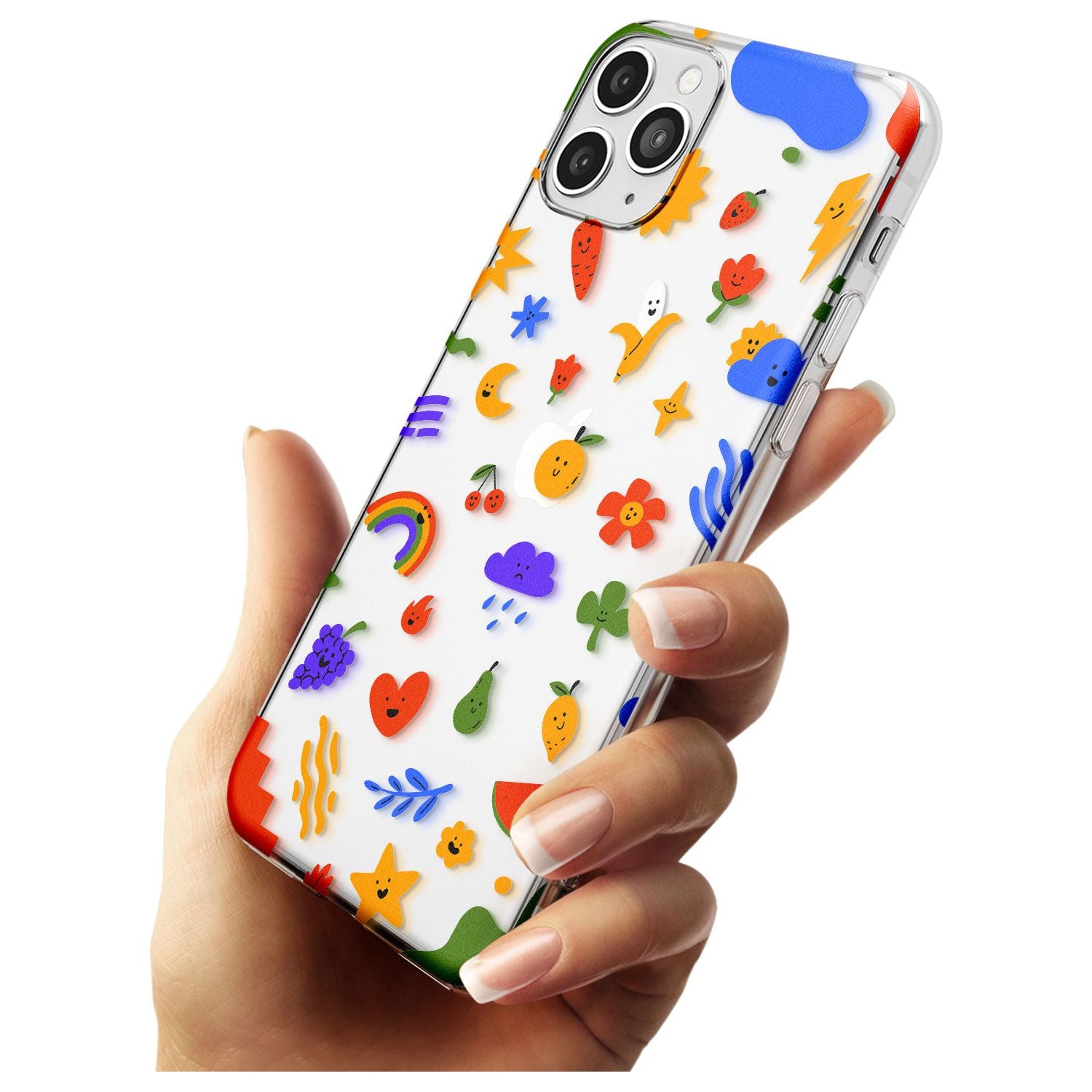 Mixed Cute Icon Pattern - Clear iPhone Case Slim TPU Phone Case Warehouse 11 Pro Max