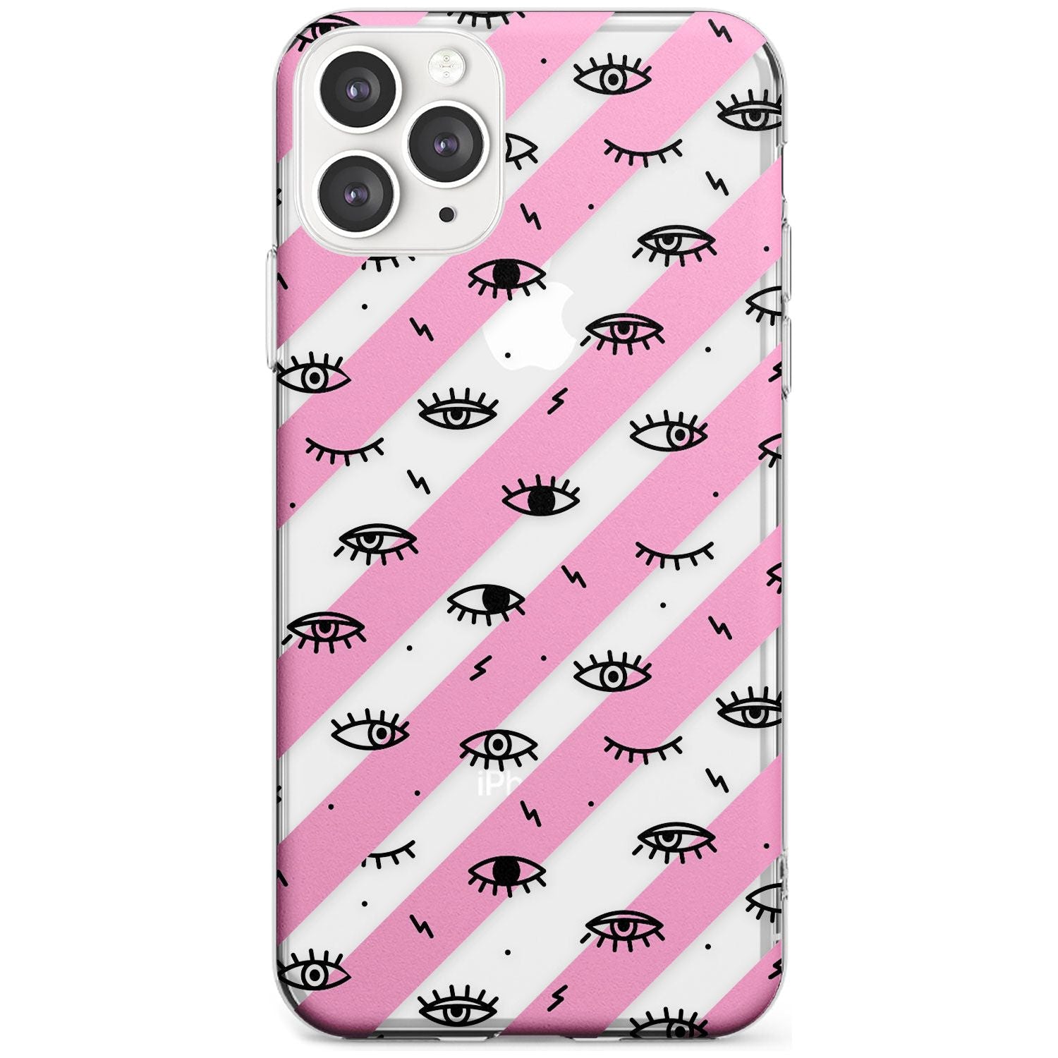 Pink Stripe Eyes iPhone Case Slim Case Phone Case - Case Warehouse