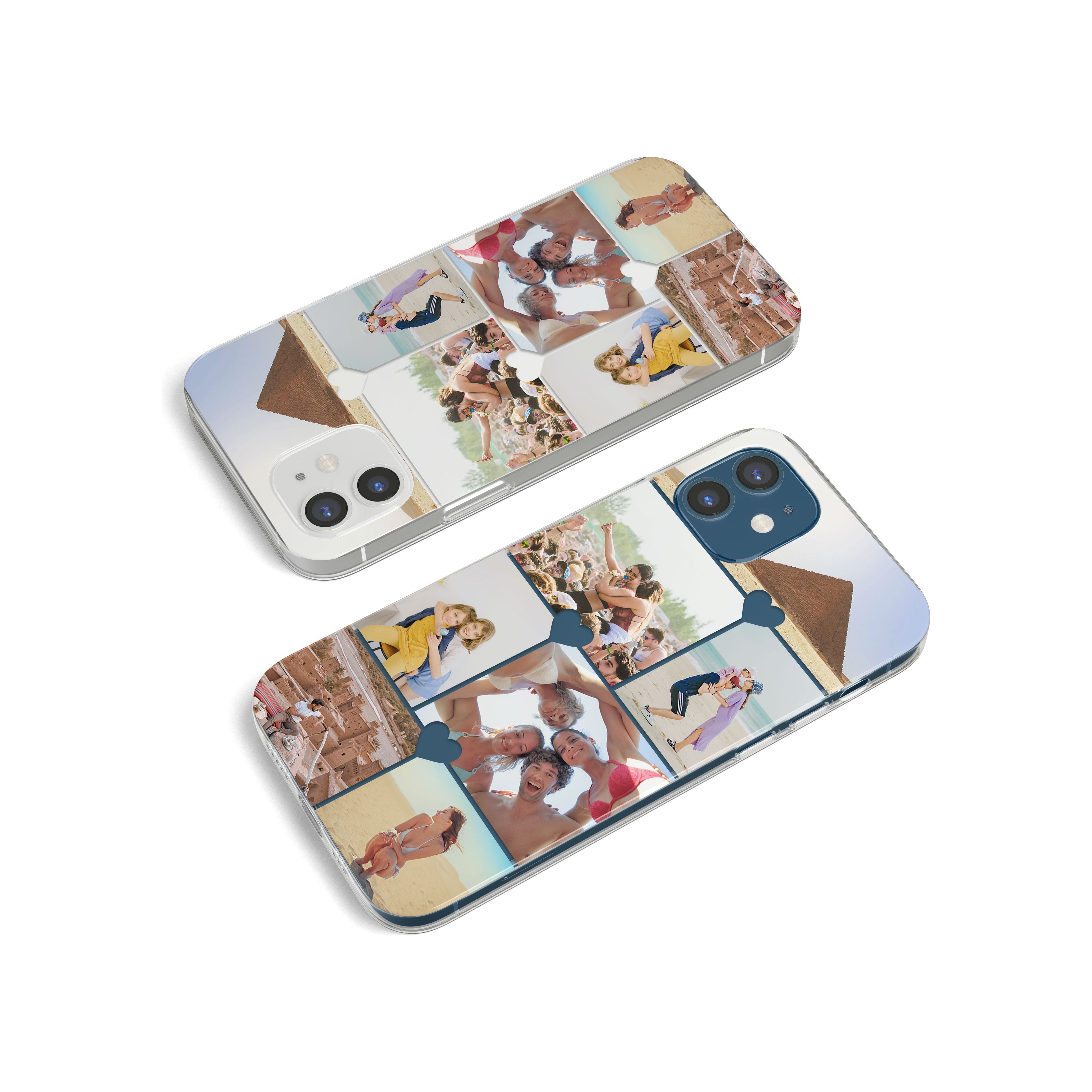 Personalised Heart Photo Grid Impact Phone Case for iPhone 11, iphone 12