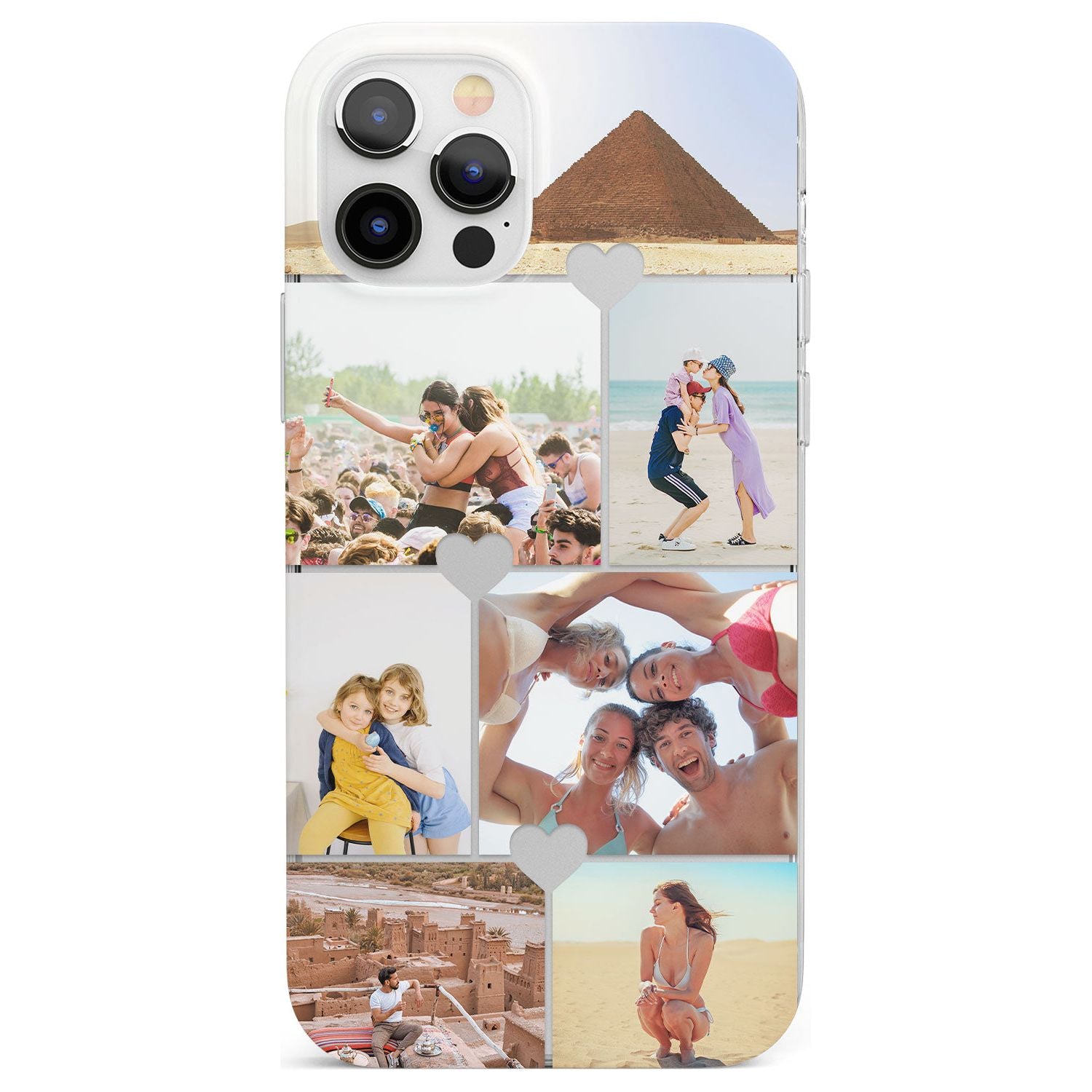 Personalised Heart Photo Grid Phone Case for iPhone 12 Pro