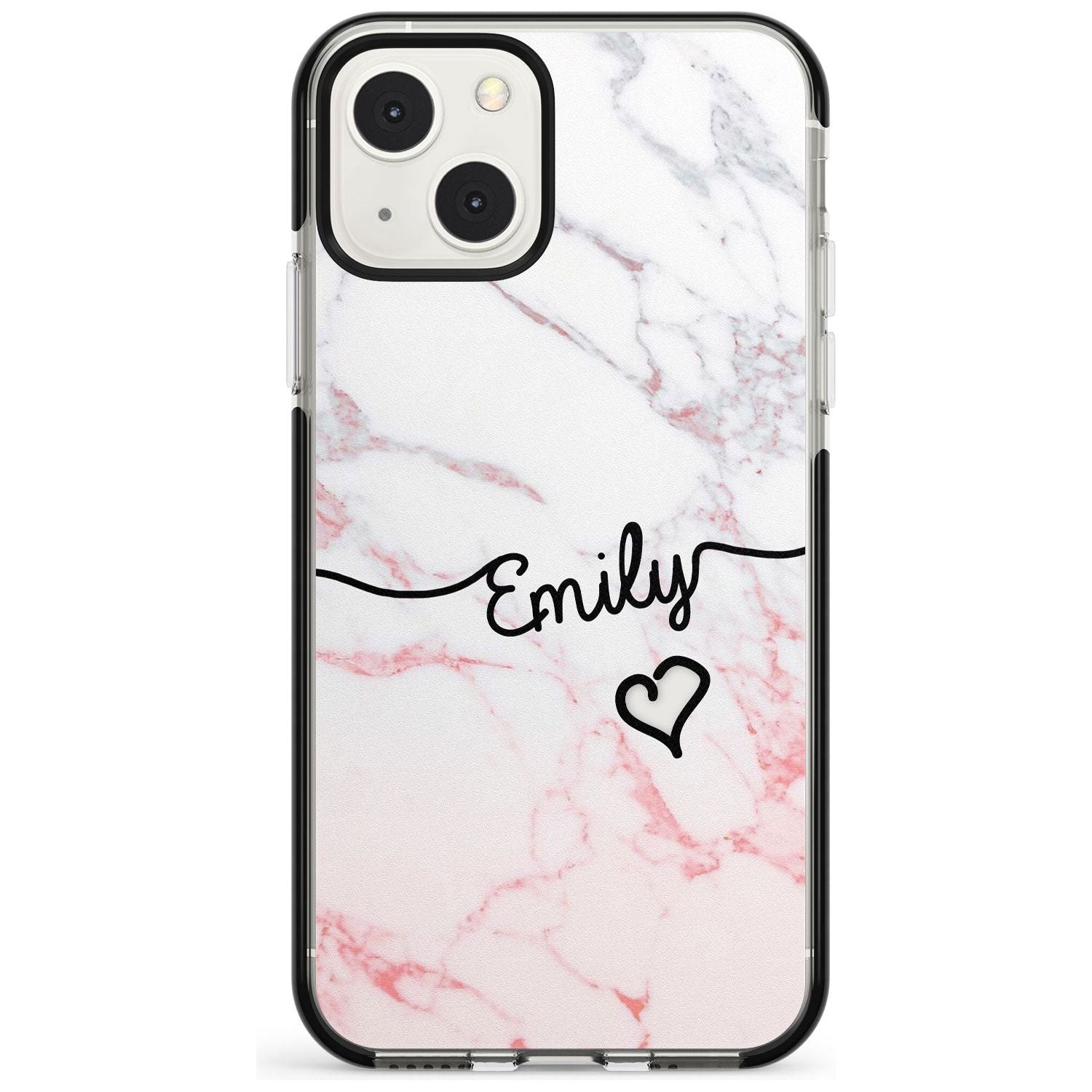 Personalised Pink Fade Marble Heart