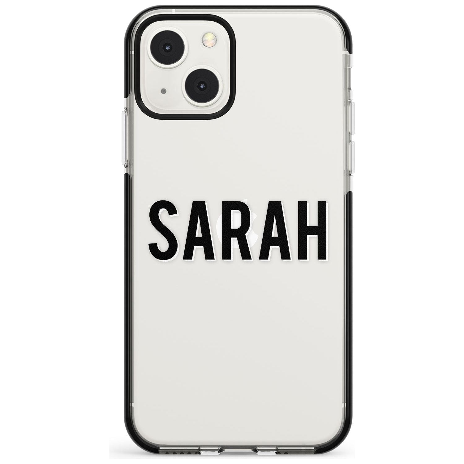 Personalised Clear Text 1A Custom Phone Case iPhone 13 Mini / Black Impact Case Blanc Space