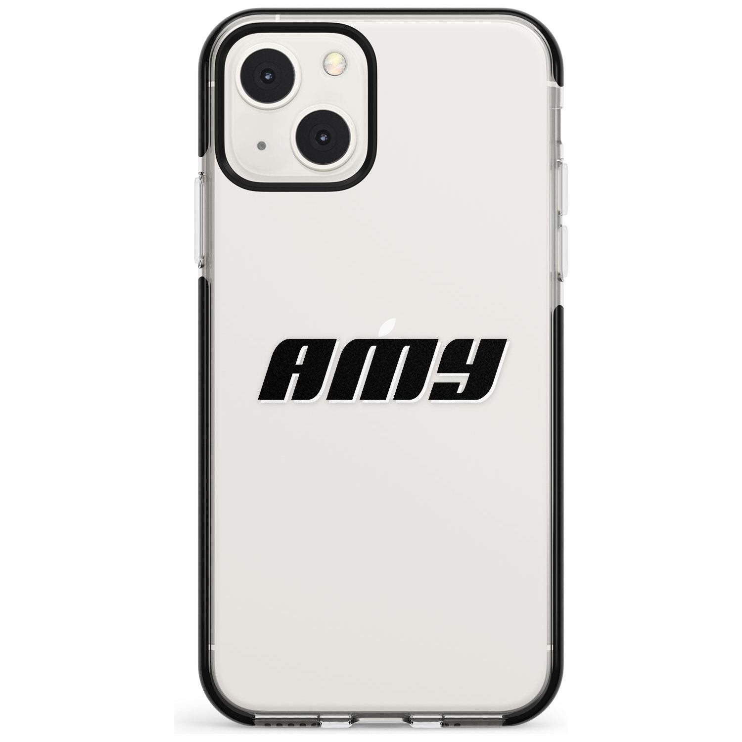 Personalised Clear Text 1C Custom Phone Case iPhone 13 Mini / Black Impact Case Blanc Space