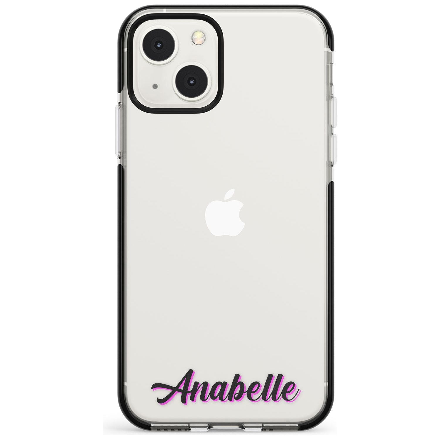 Personalised Clear Text 2B Custom Phone Case iPhone 13 Mini / Black Impact Case Blanc Space