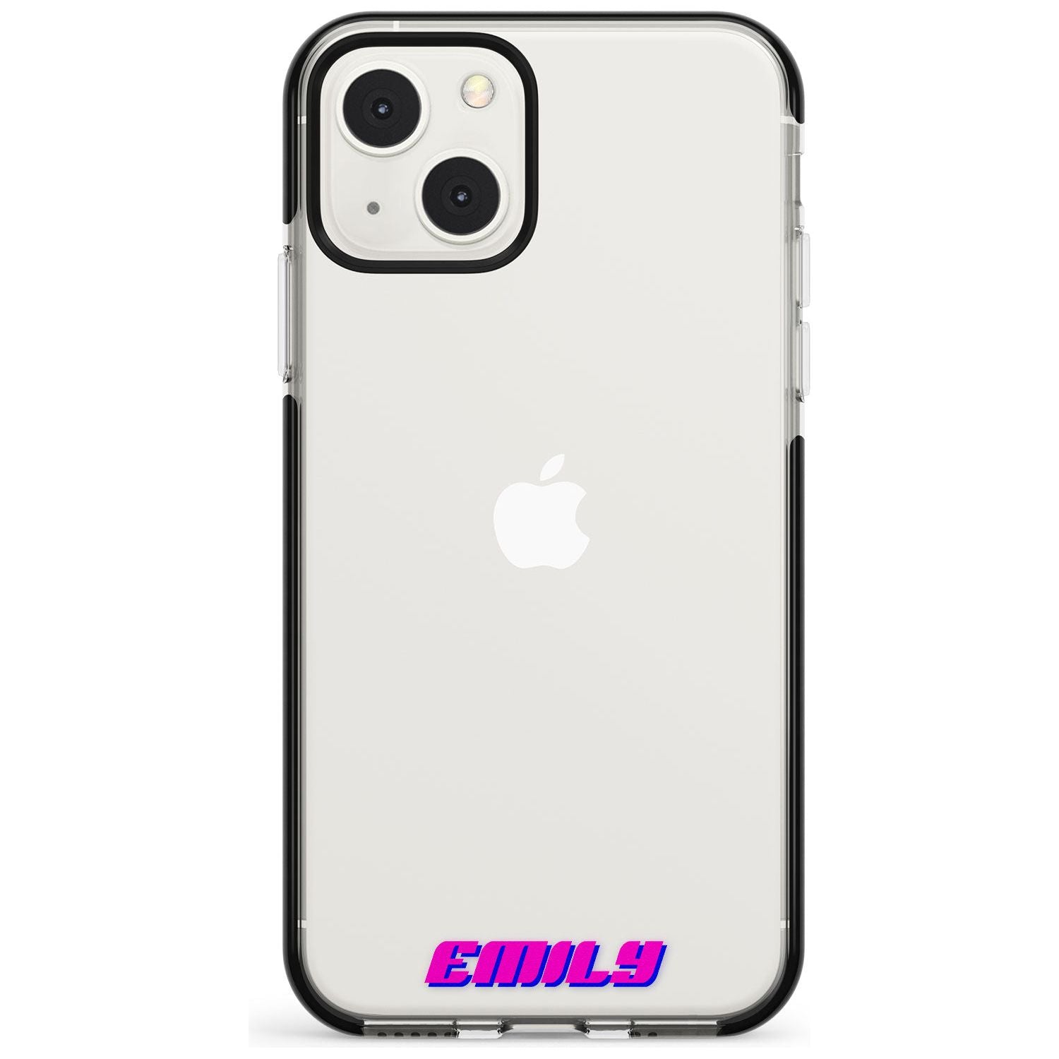 Personalised Clear Text 2C Custom Phone Case iPhone 13 Mini / Black Impact Case Blanc Space