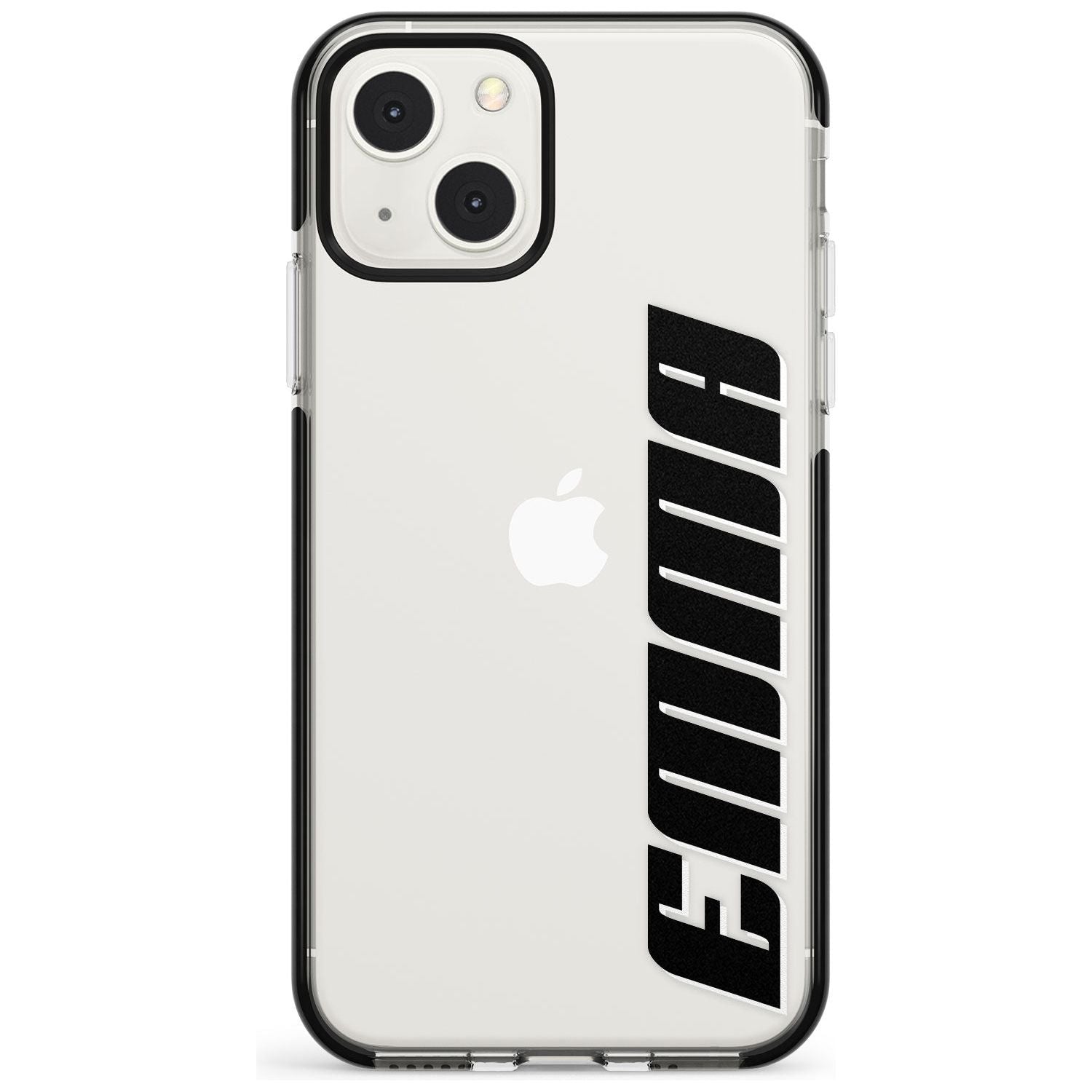 Personalised Clear Text 4A Custom Phone Case iPhone 13 Mini / Black Impact Case Blanc Space