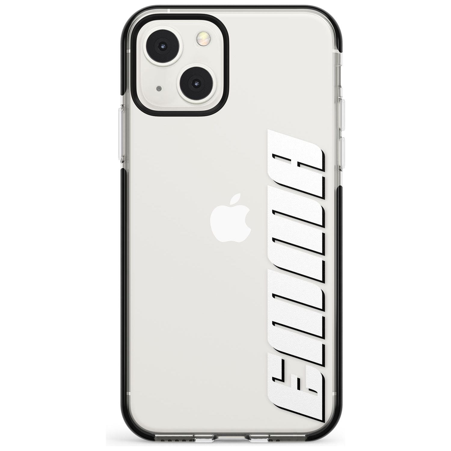 Personalised Clear Text 4B Custom Phone Case iPhone 13 Mini / Black Impact Case Blanc Space