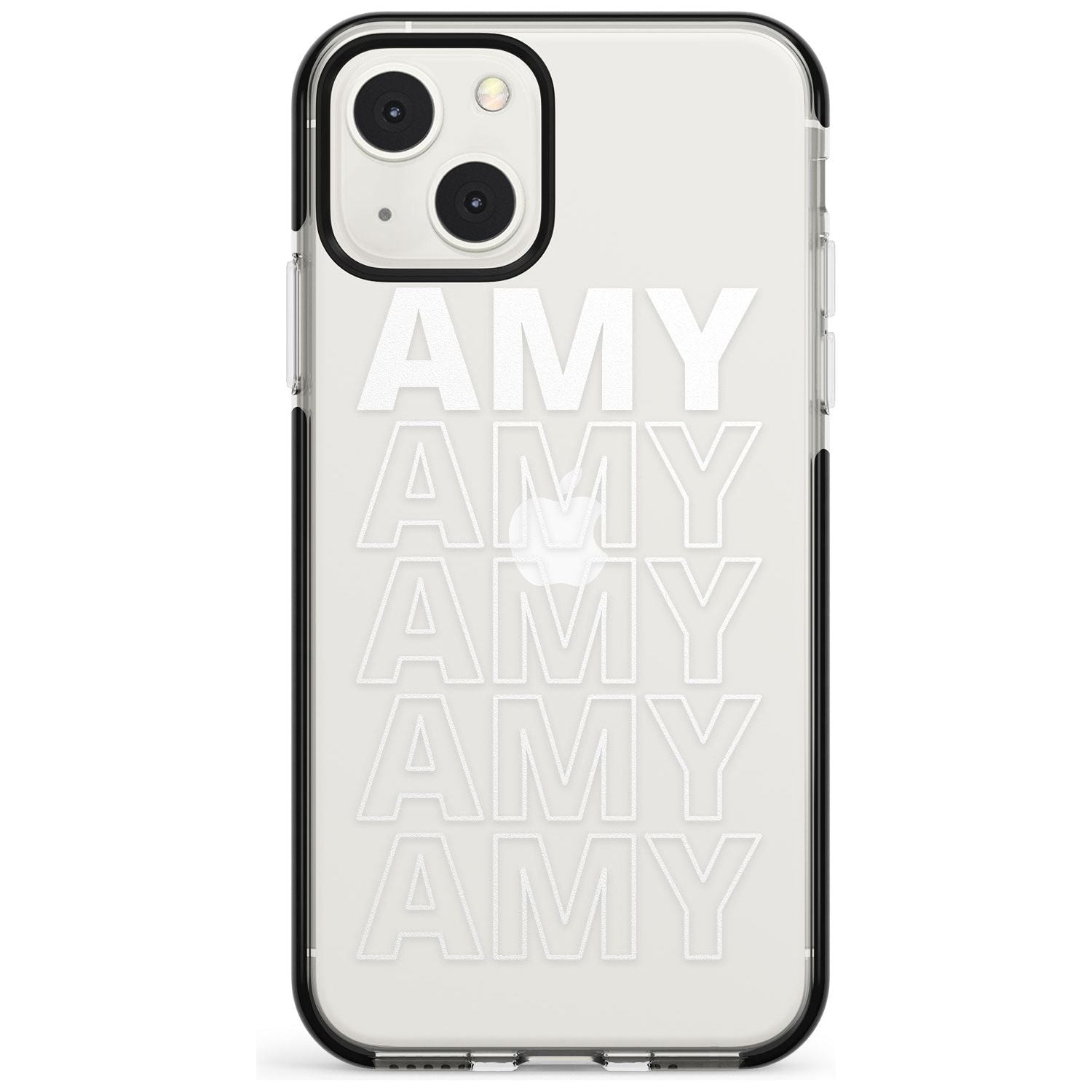 Personalised Clear Text 5C Custom Phone Case iPhone 13 Mini / Black Impact Case Blanc Space