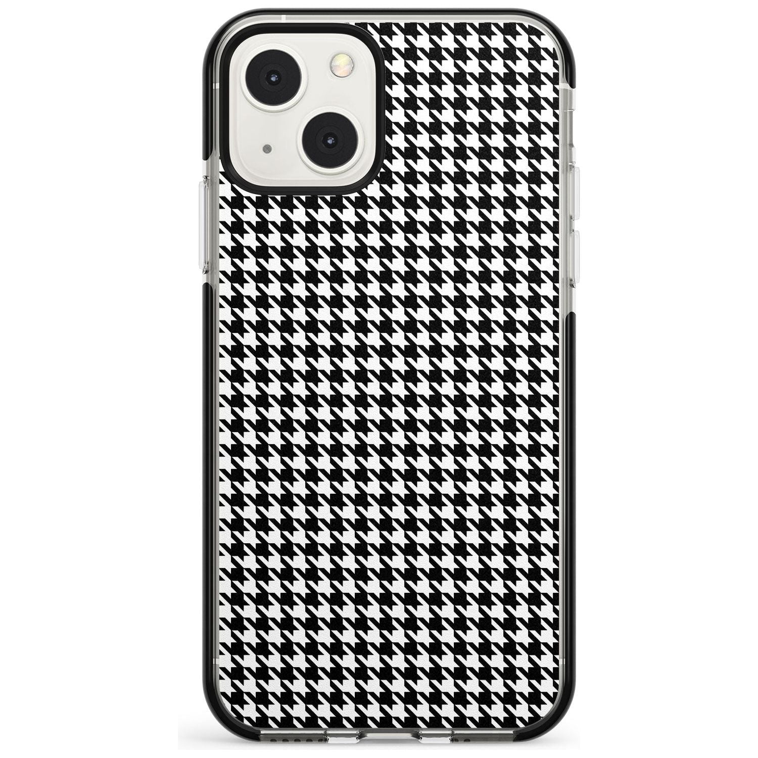 Black Houndstooth Pattern Phone Case iPhone 13 Mini / Black Impact Case Blanc Space