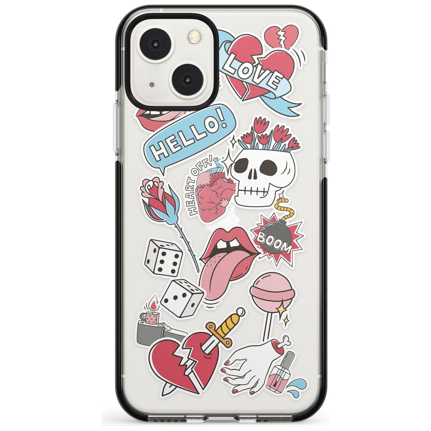 Skull & Flowers Stickers