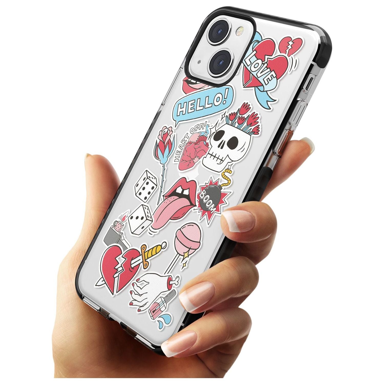 Skull & Flowers Stickers