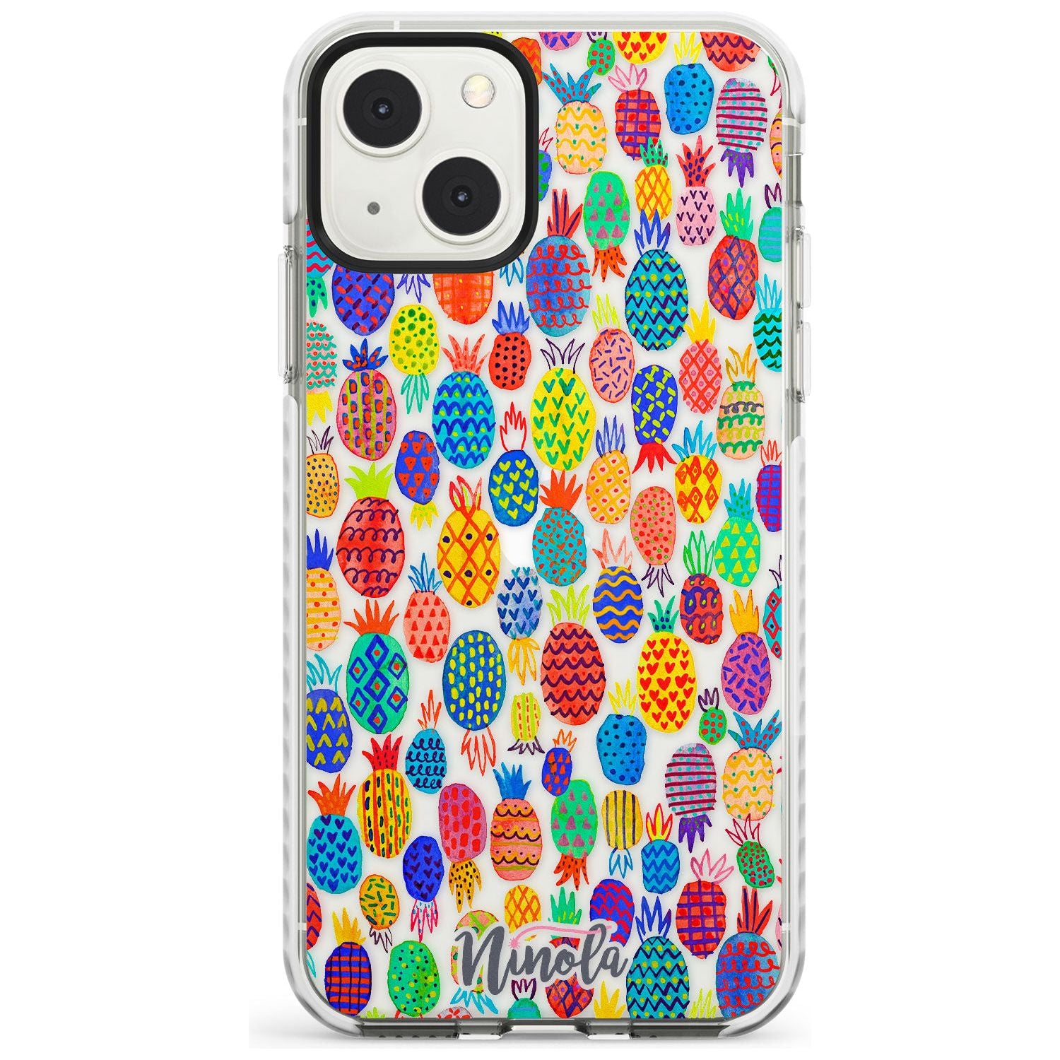 Cute Pineapples Phone Case iPhone 13 Mini / Impact Case Blanc Space