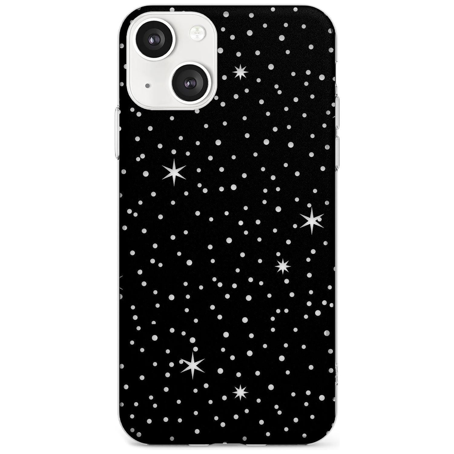 Celestial Cut-Out Stars Phone Case iPhone 13 Mini / Clear Case,iPhone 13 / Clear Case,iPhone 14 Plus / Clear Case,iPhone 14 / Clear Case Blanc Space