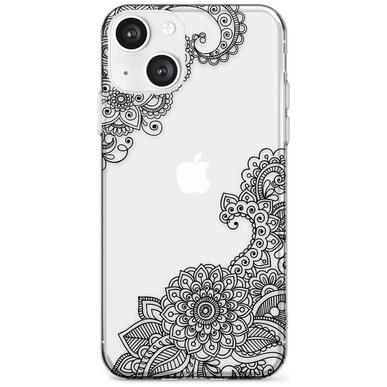 Black Henna Botanicals Slim Phone Case for iPhone 13 & 13 Mini