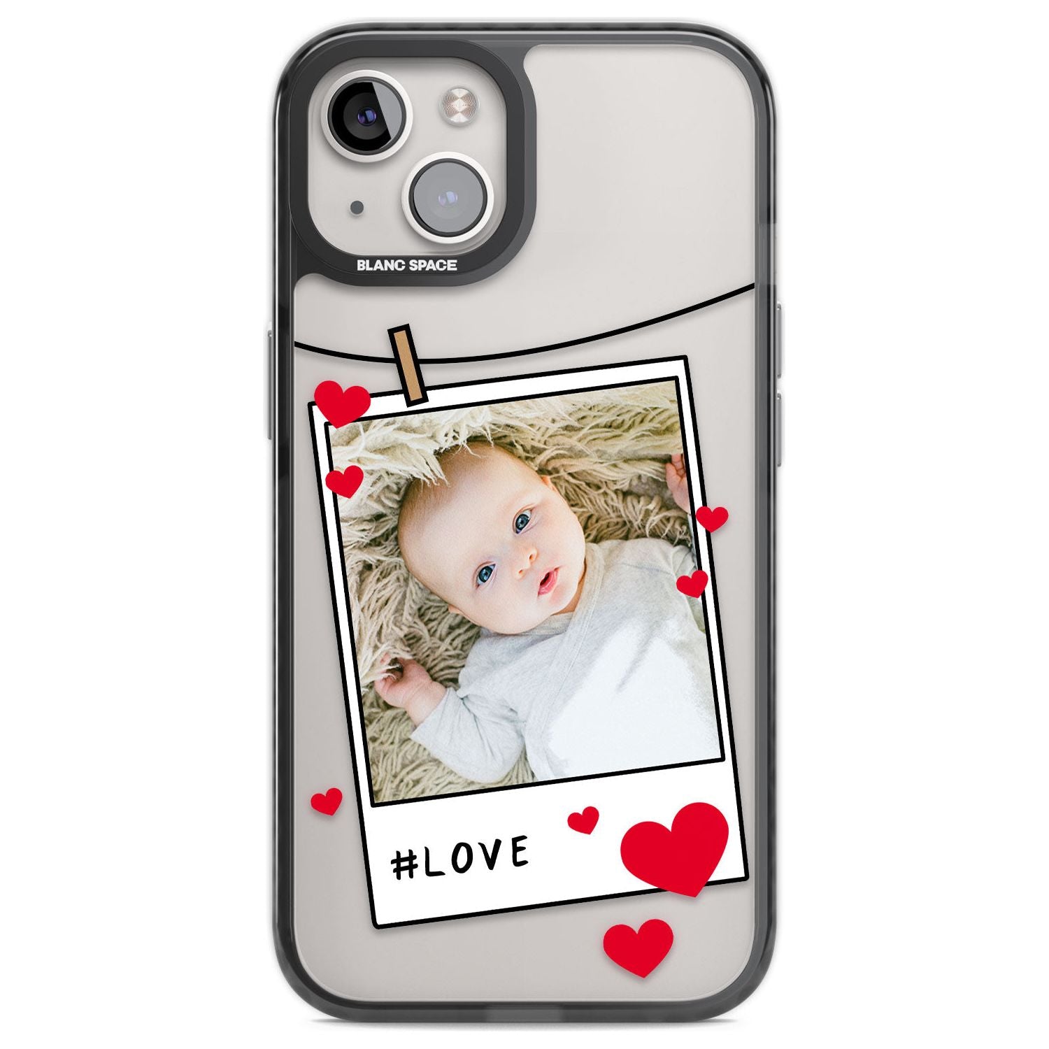 Personalised Love Instant Film Photo Custom Phone Case iPhone 12 / Black Impact Case,iPhone 13 / Black Impact Case,iPhone 12 Pro / Black Impact Case,iPhone 14 / Black Impact Case,iPhone 15 Plus / Black Impact Case,iPhone 15 / Black Impact Case Blanc Space