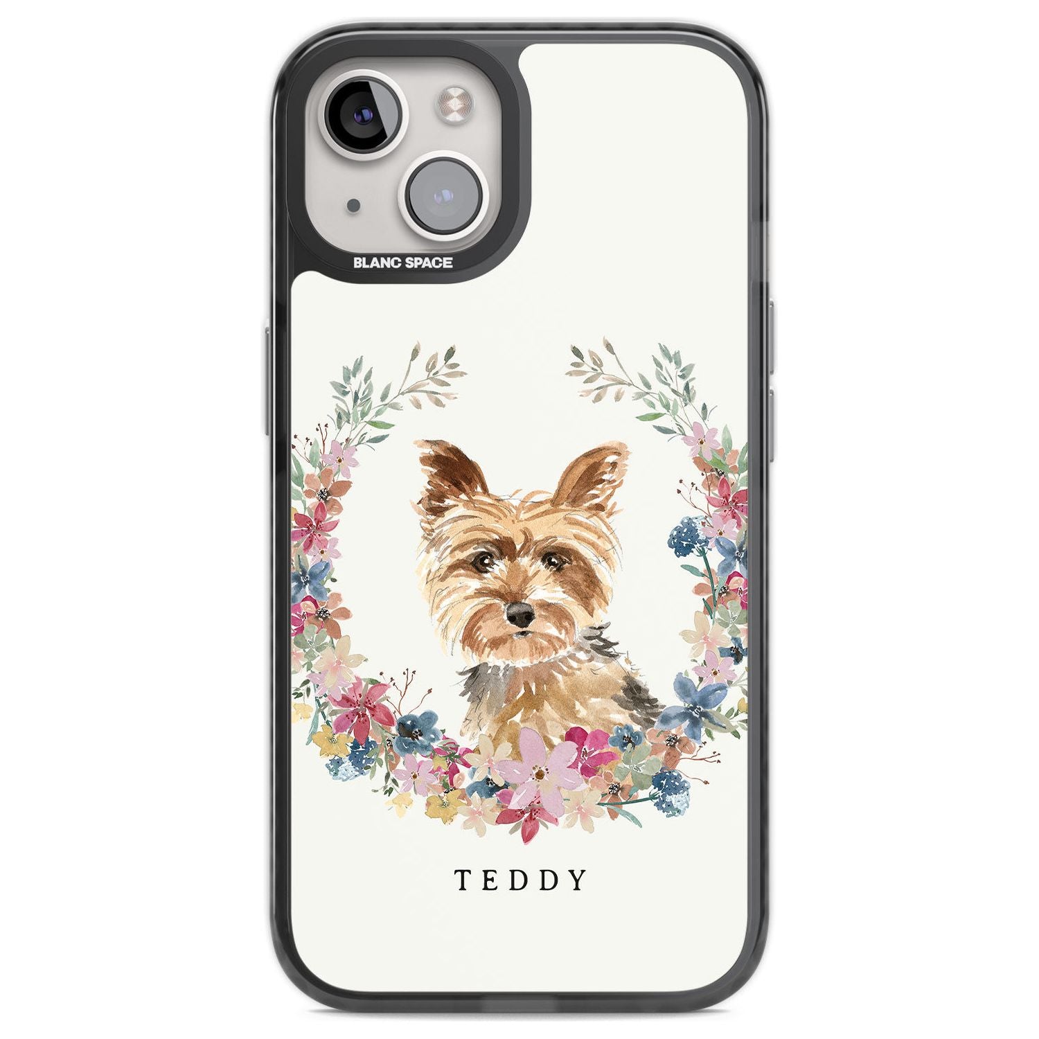 Personalised Yorkshire Terrier Floral Portrait