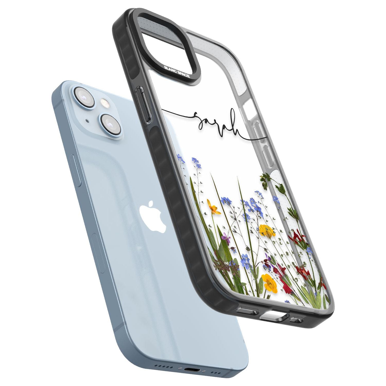 White Stars on Clear Phone Case for iPhone 14