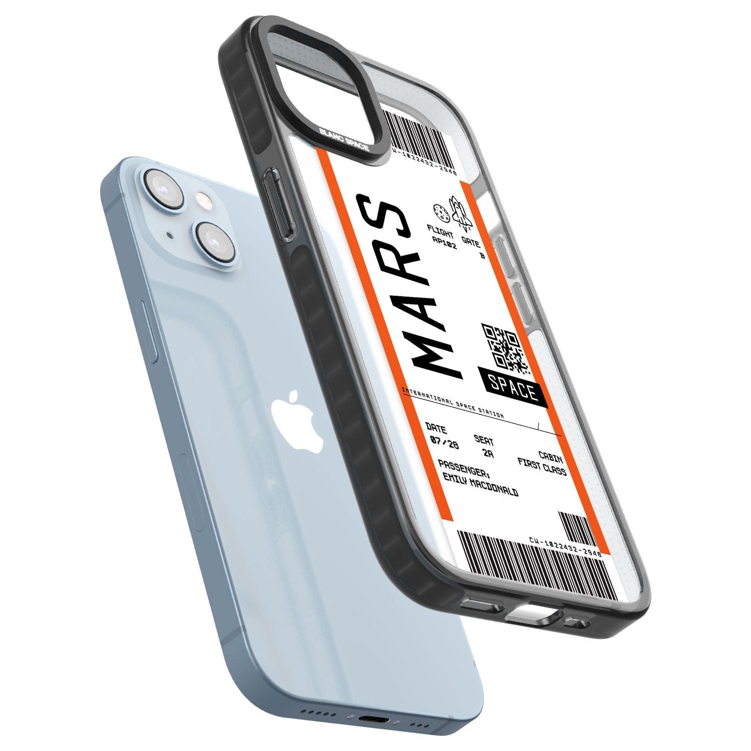 White Stars on Clear Phone Case for iPhone 14