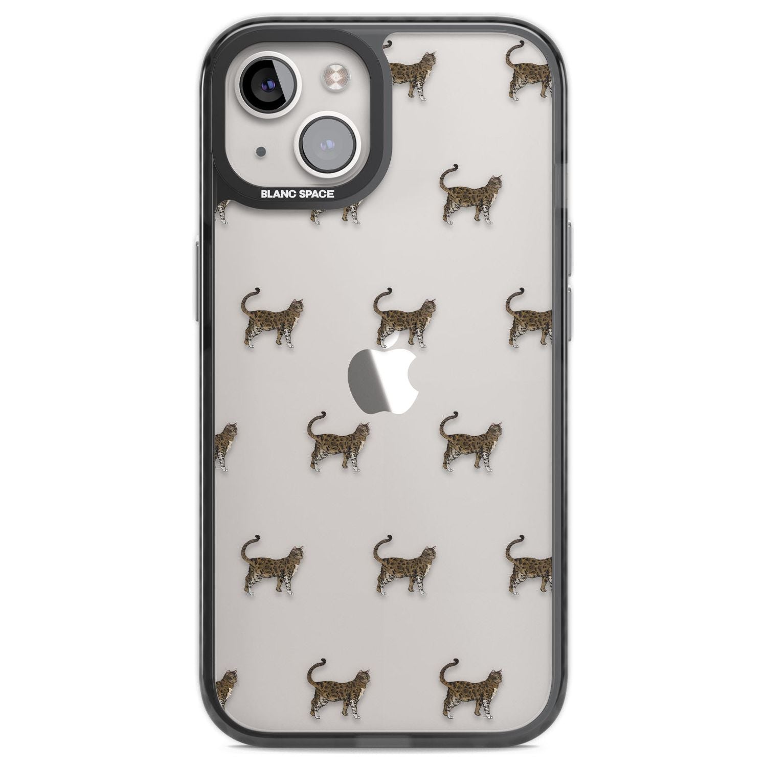 Bengal Cat Pattern Phone Case iPhone 12 / Black Impact Case,iPhone 13 / Black Impact Case,iPhone 12 Pro / Black Impact Case,iPhone 14 / Black Impact Case,iPhone 15 Plus / Black Impact Case,iPhone 15 / Black Impact Case Blanc Space